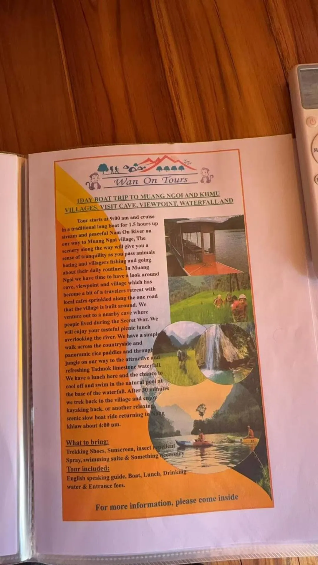 room service in Pont Inn Nong Khiaw