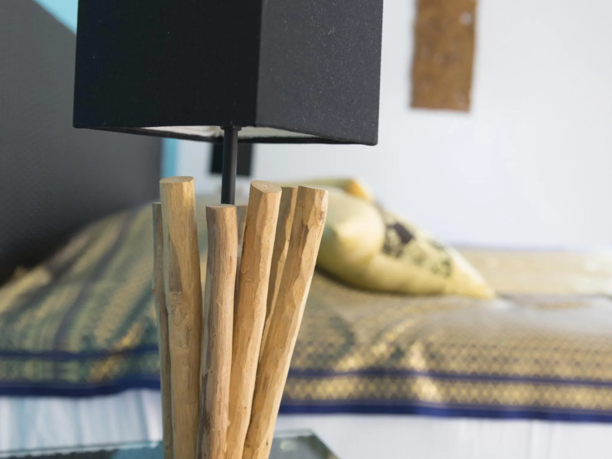 Decorative detail, Bed in Moon Cottage