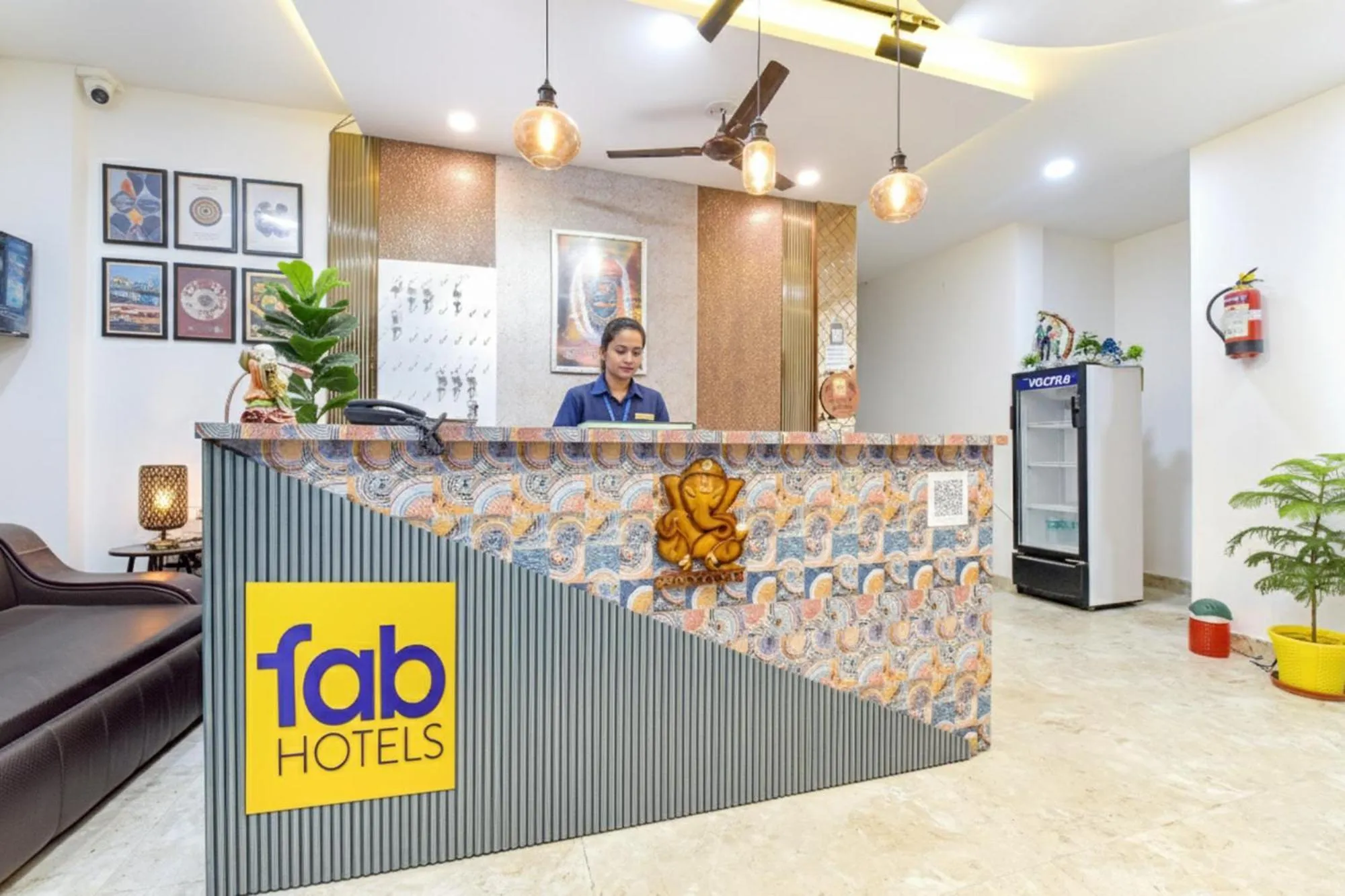 Lobby or reception in FabHotel Hari Residency