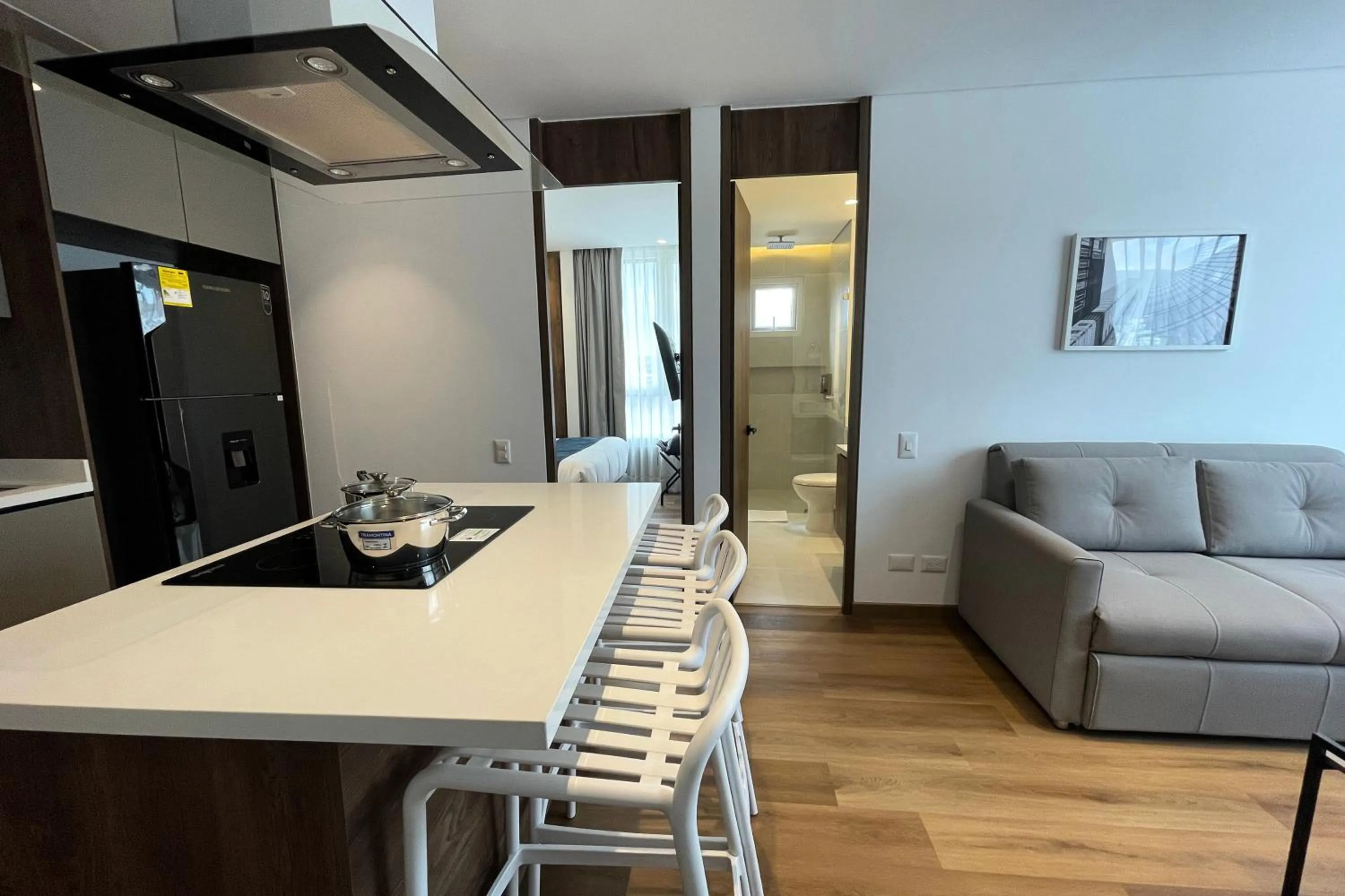 Kitchen or kitchenette in VOU Suites by Avia Suites