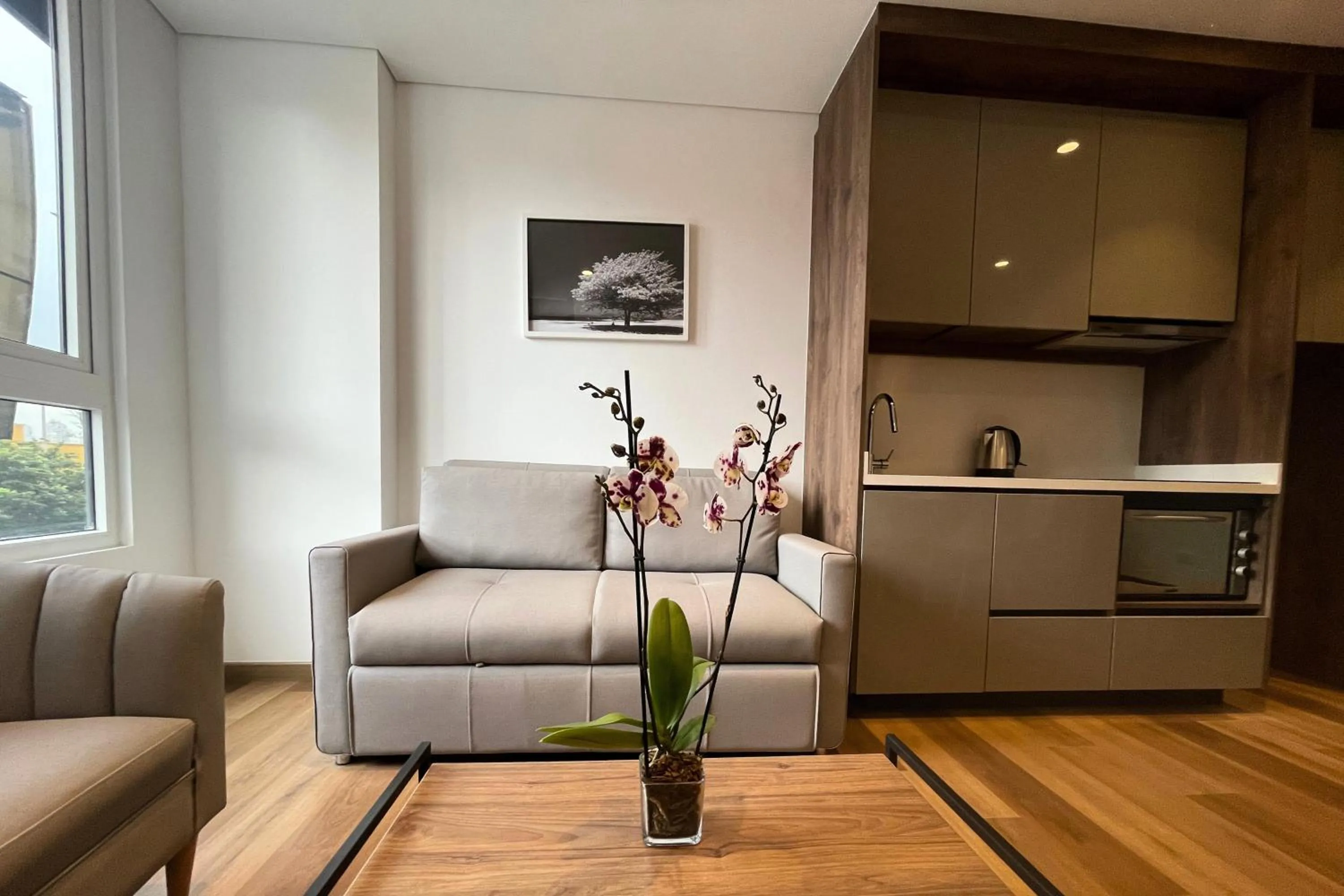 Kitchen or kitchenette in VOU Suites by Avia Suites