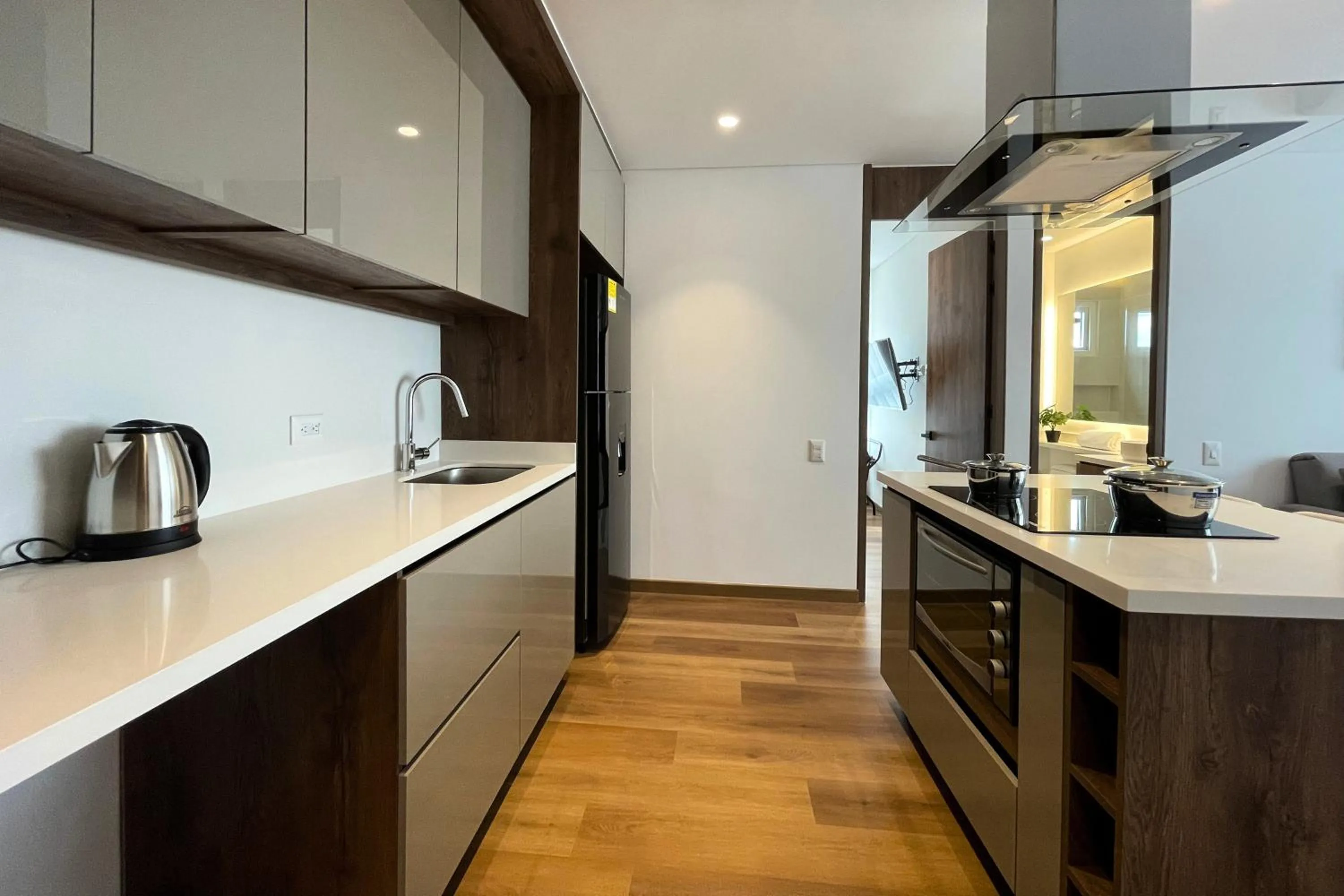 Kitchen or kitchenette in VOU Suites by Avia Suites