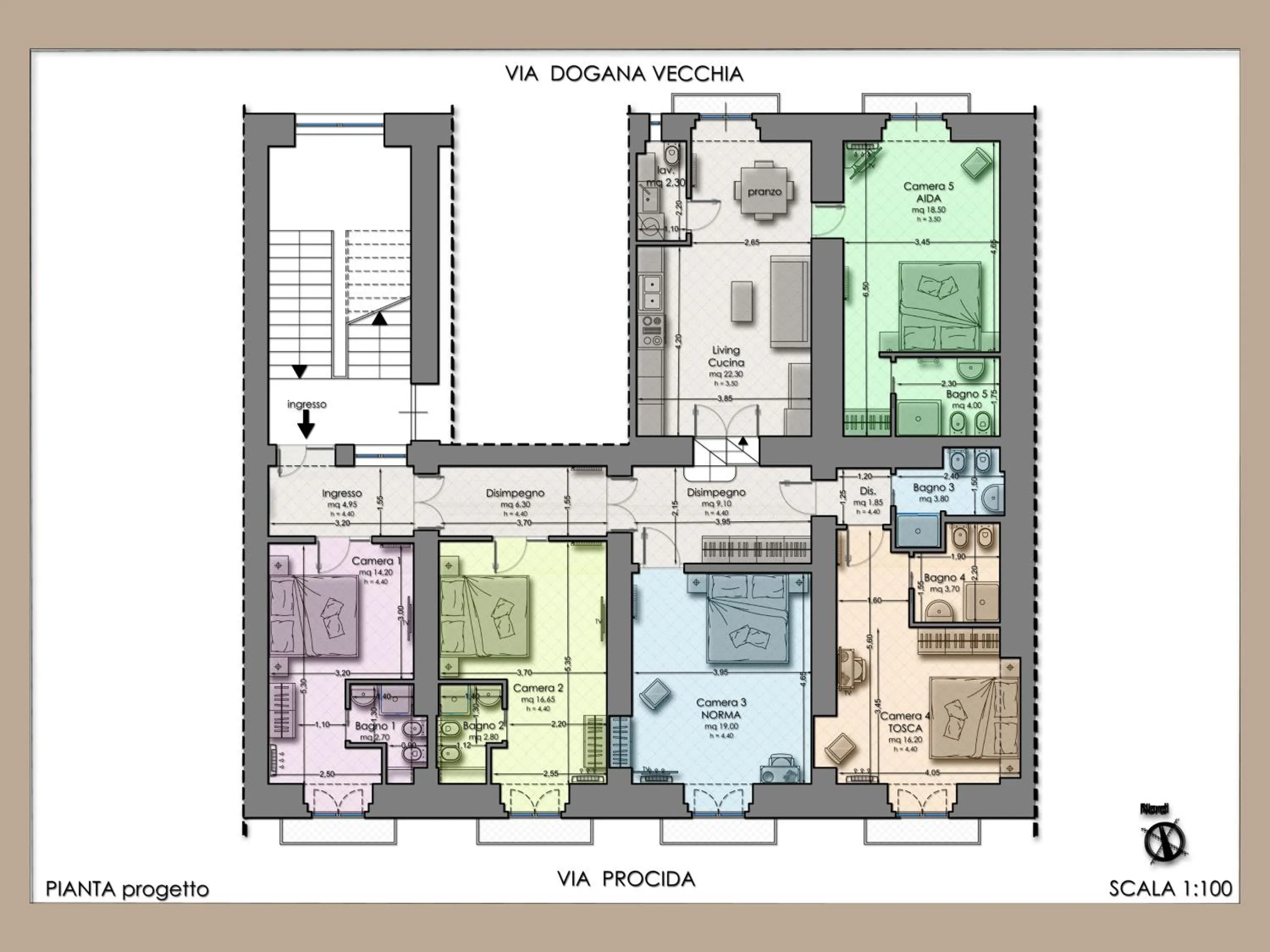 Floor plan in Palazzo Dogana Room&Suite