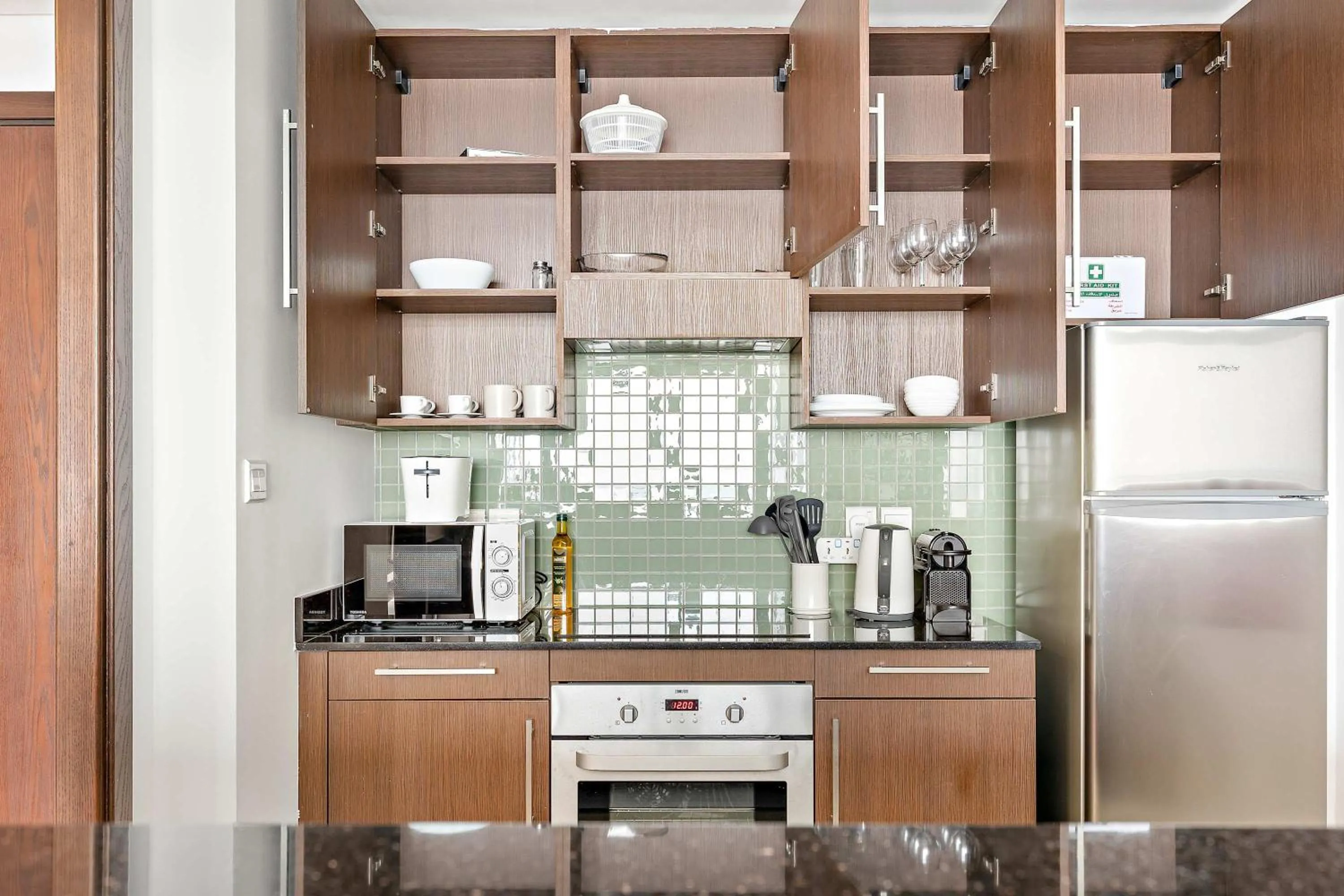 Kitchen or kitchenette in Silkhaus Burj Khalifa & Zaabeel View in Burj Daman