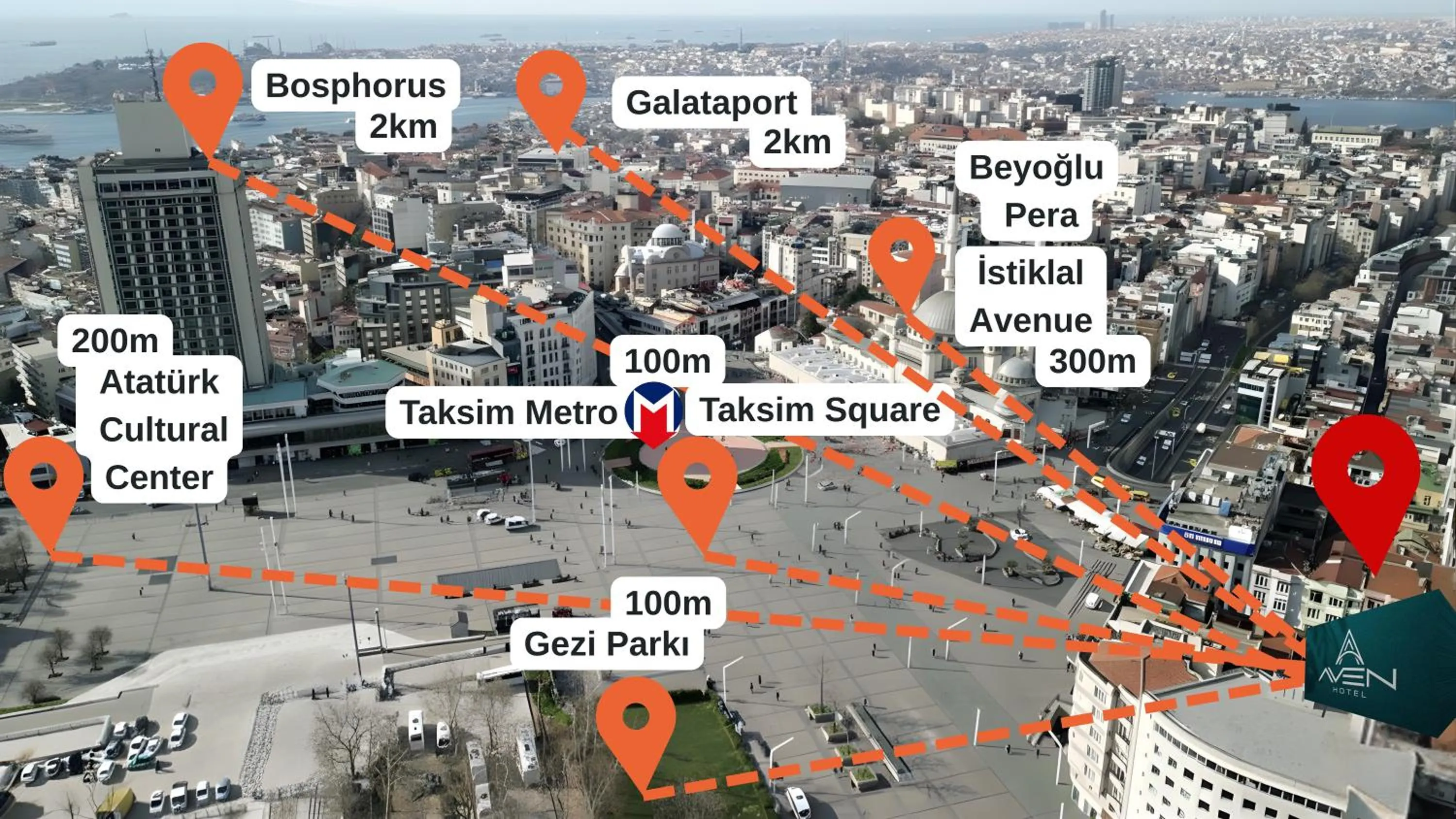 Bird's eye view in Aven Hotel