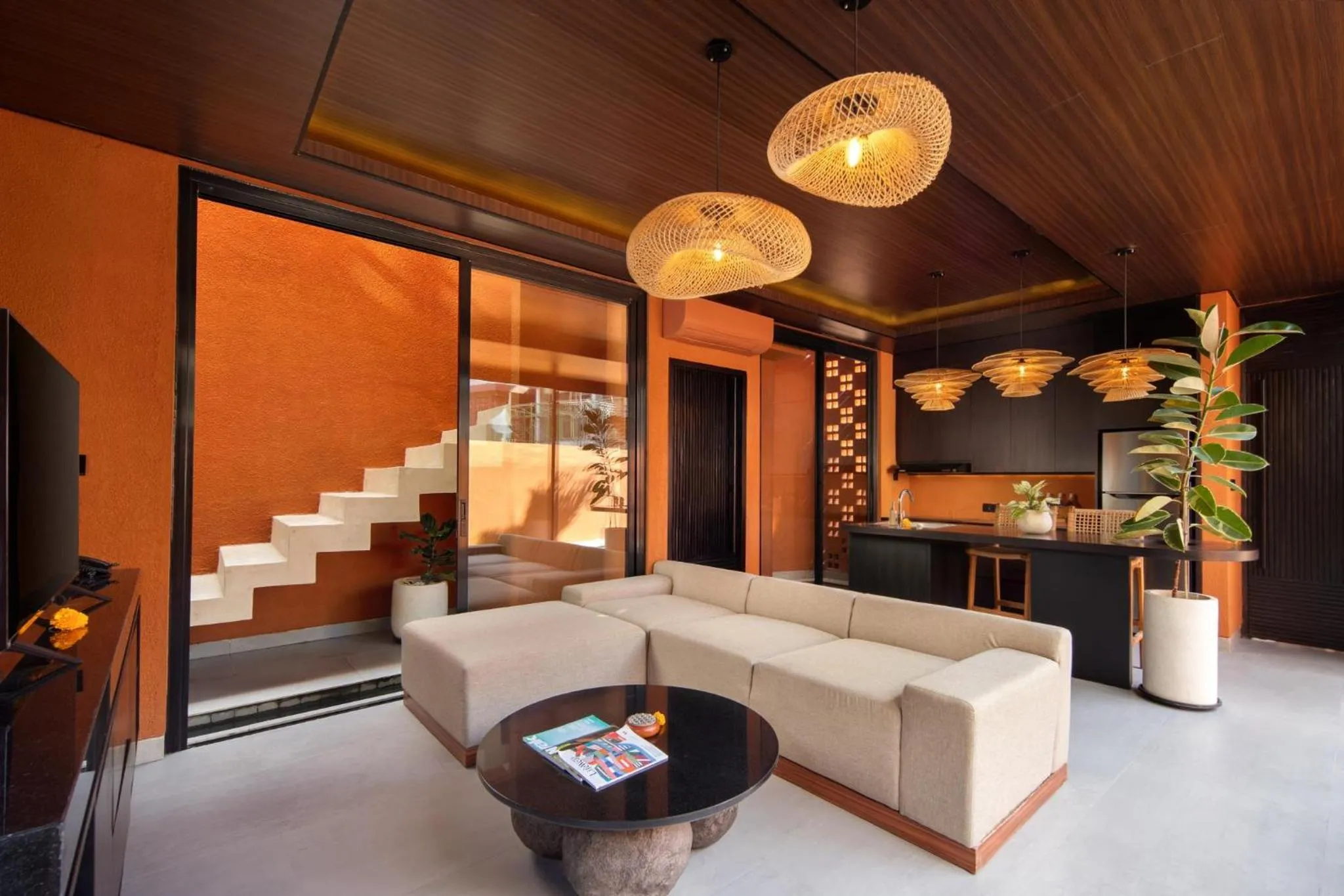 Living room in Earth Villa Canggu by Ini Vie Hospitality