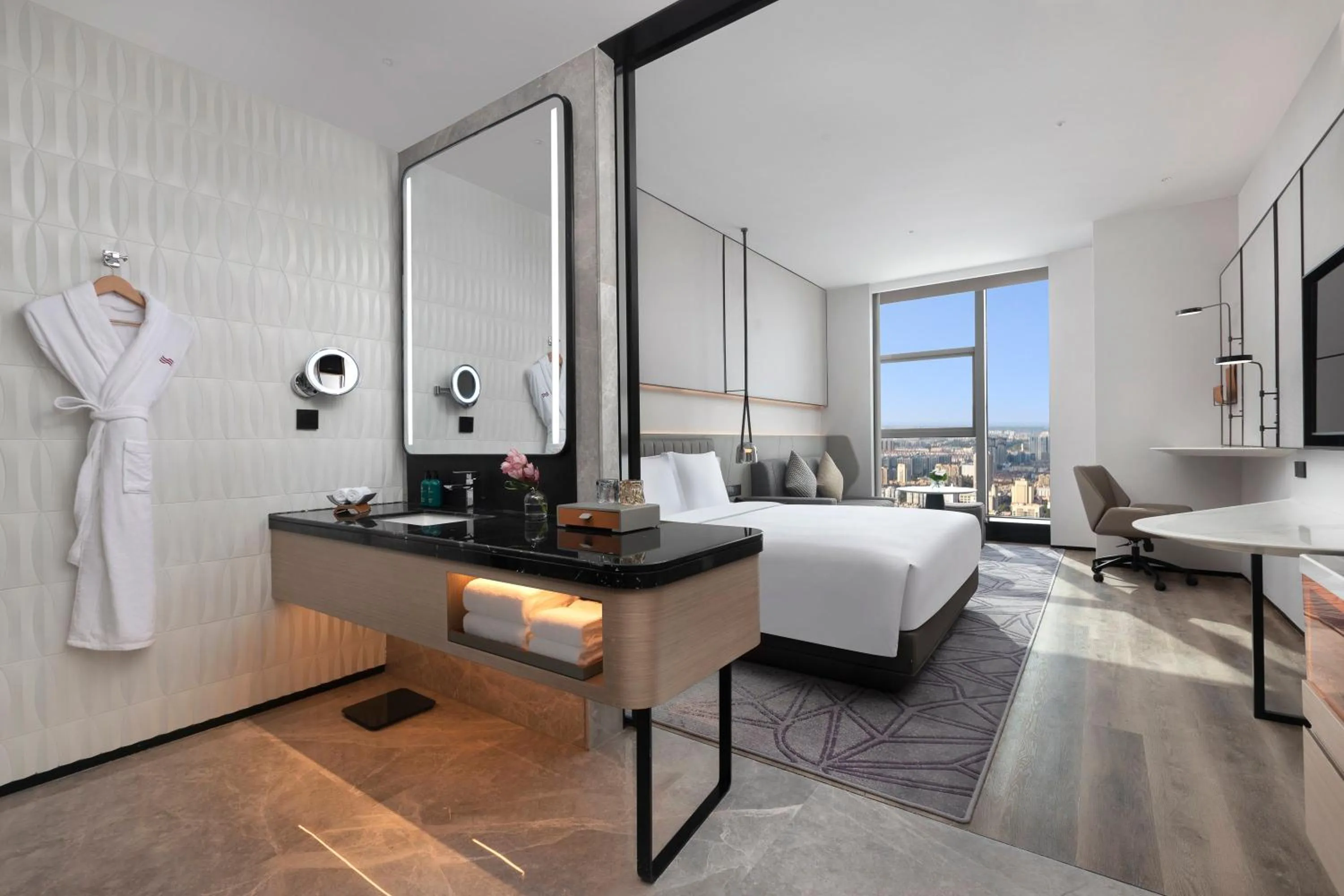 Photo of the whole room, Bed in Crowne Plaza Taizhou City Center by IHG