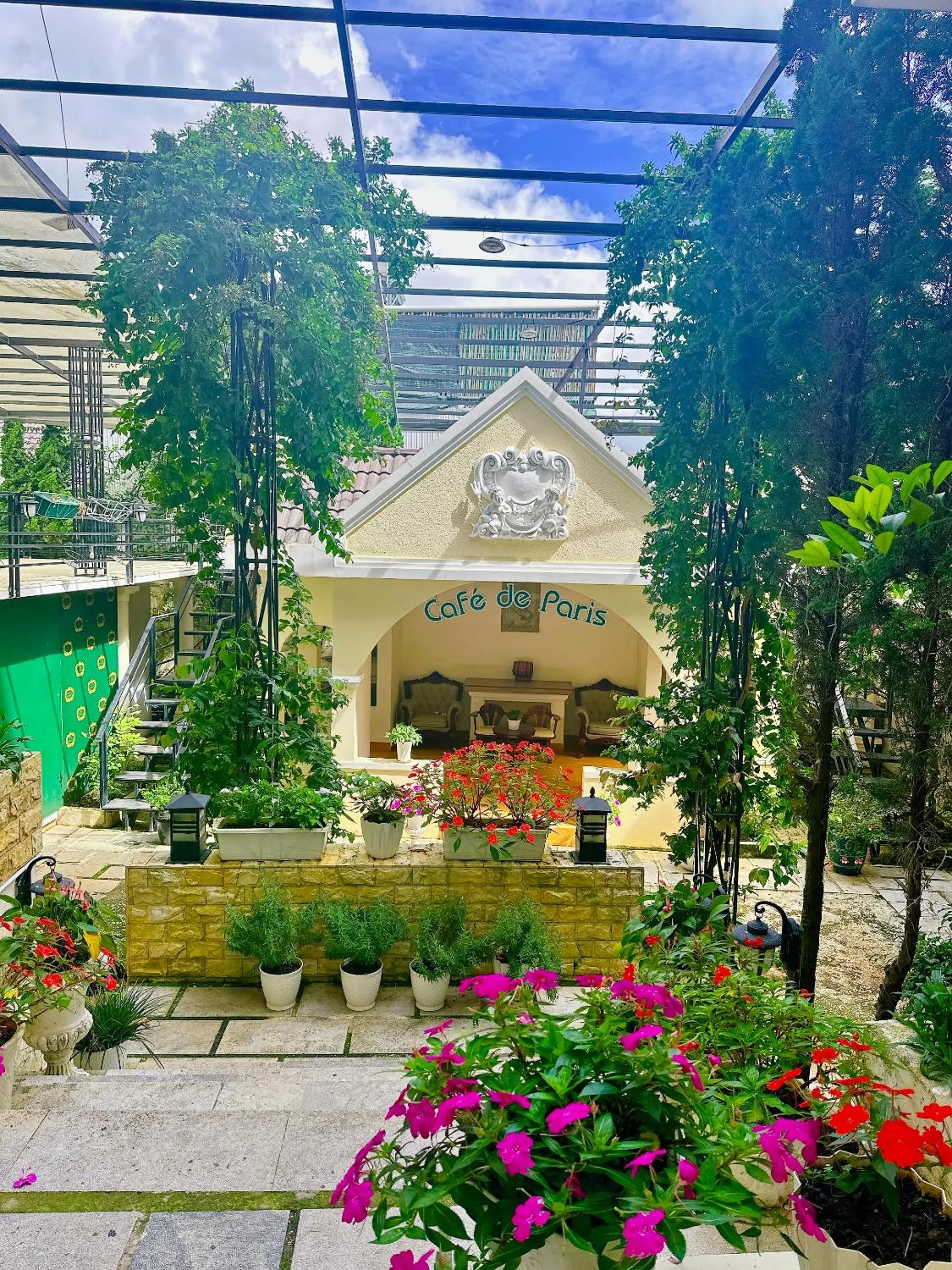 Garden in Le Petit Paris Dalat Hotel