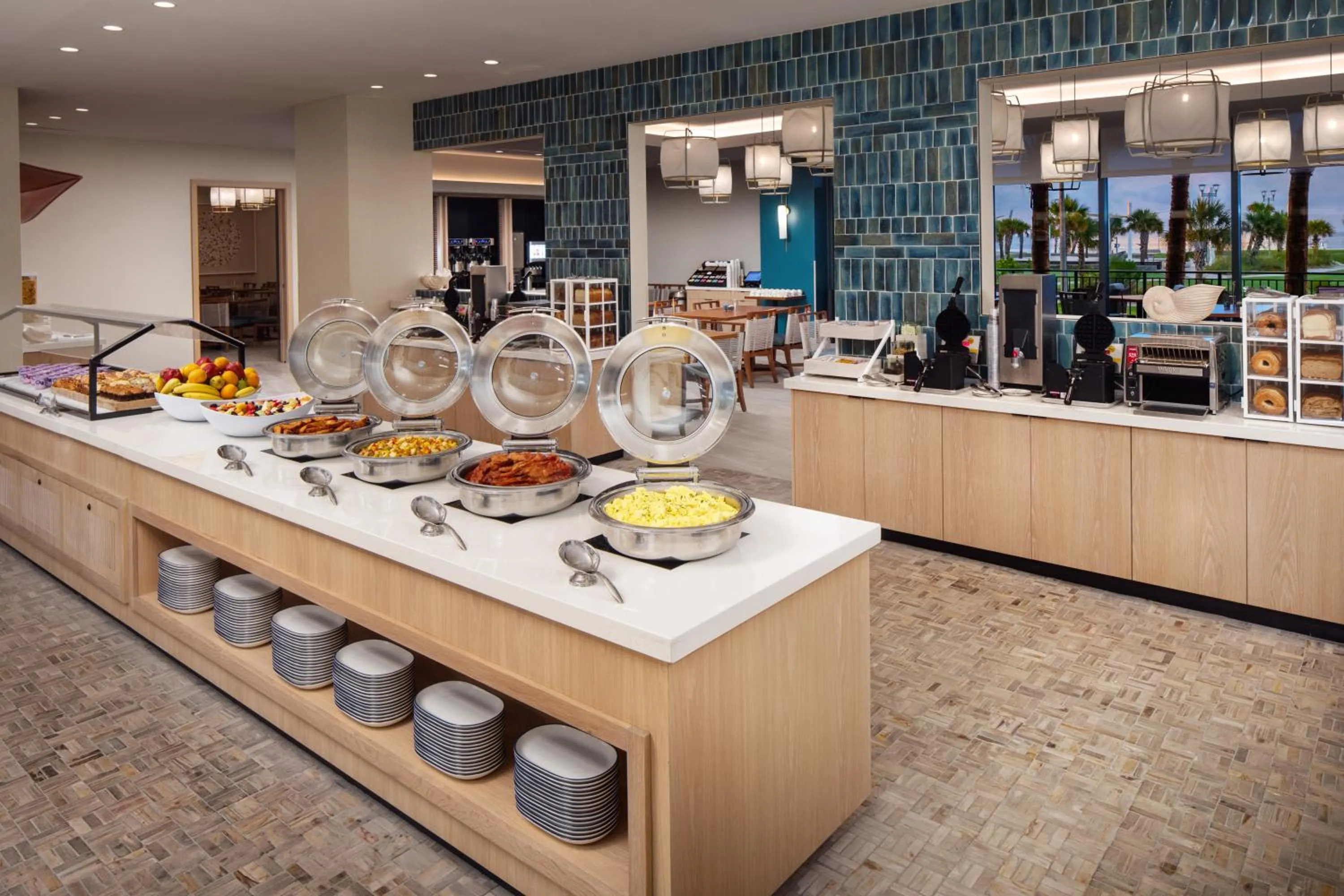 Buffet breakfast in Embassy Suites By Hilton Gulf Shores Beach Resort