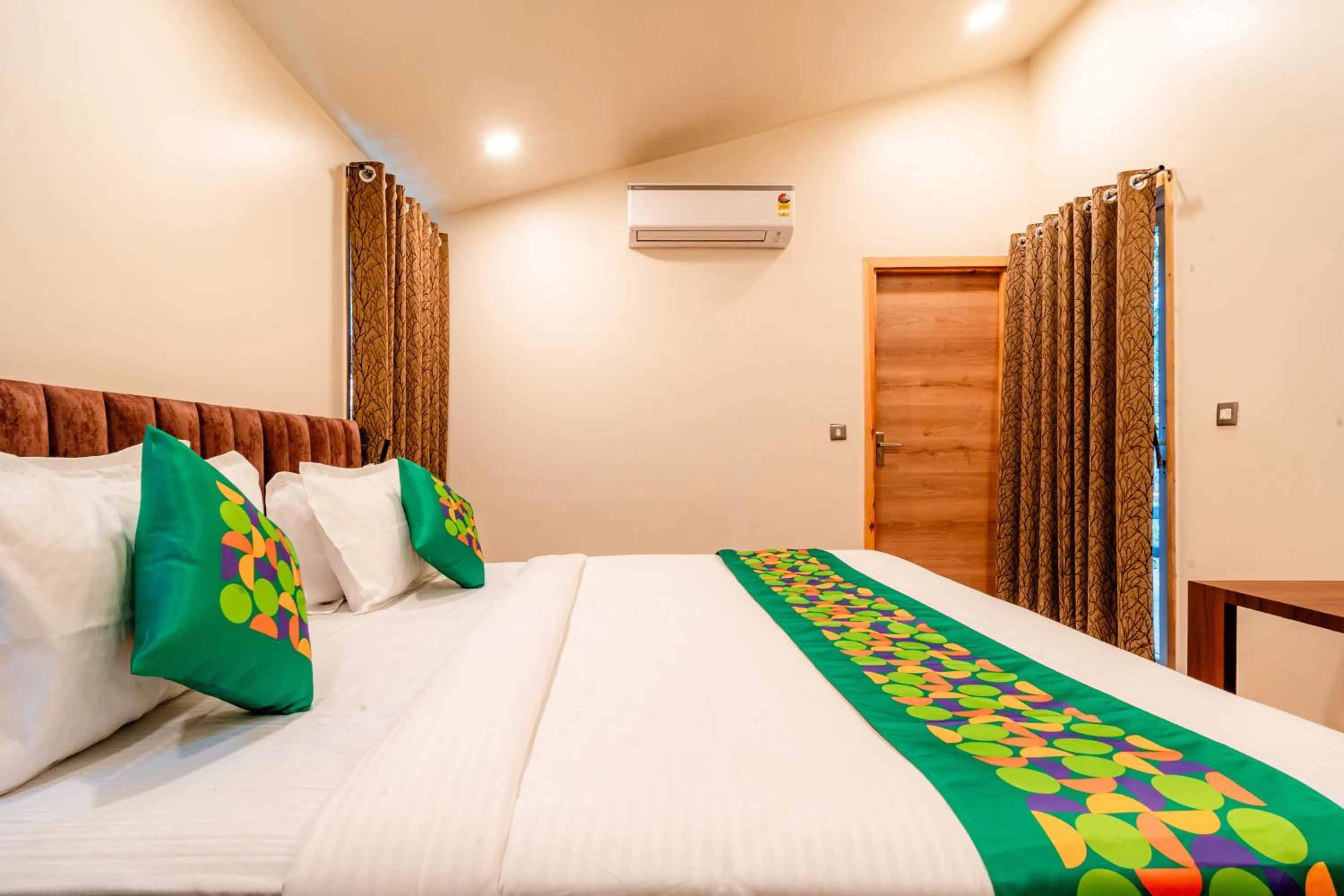 Bedroom, Bed in Treebo Premium Mowgli's Den, Pench