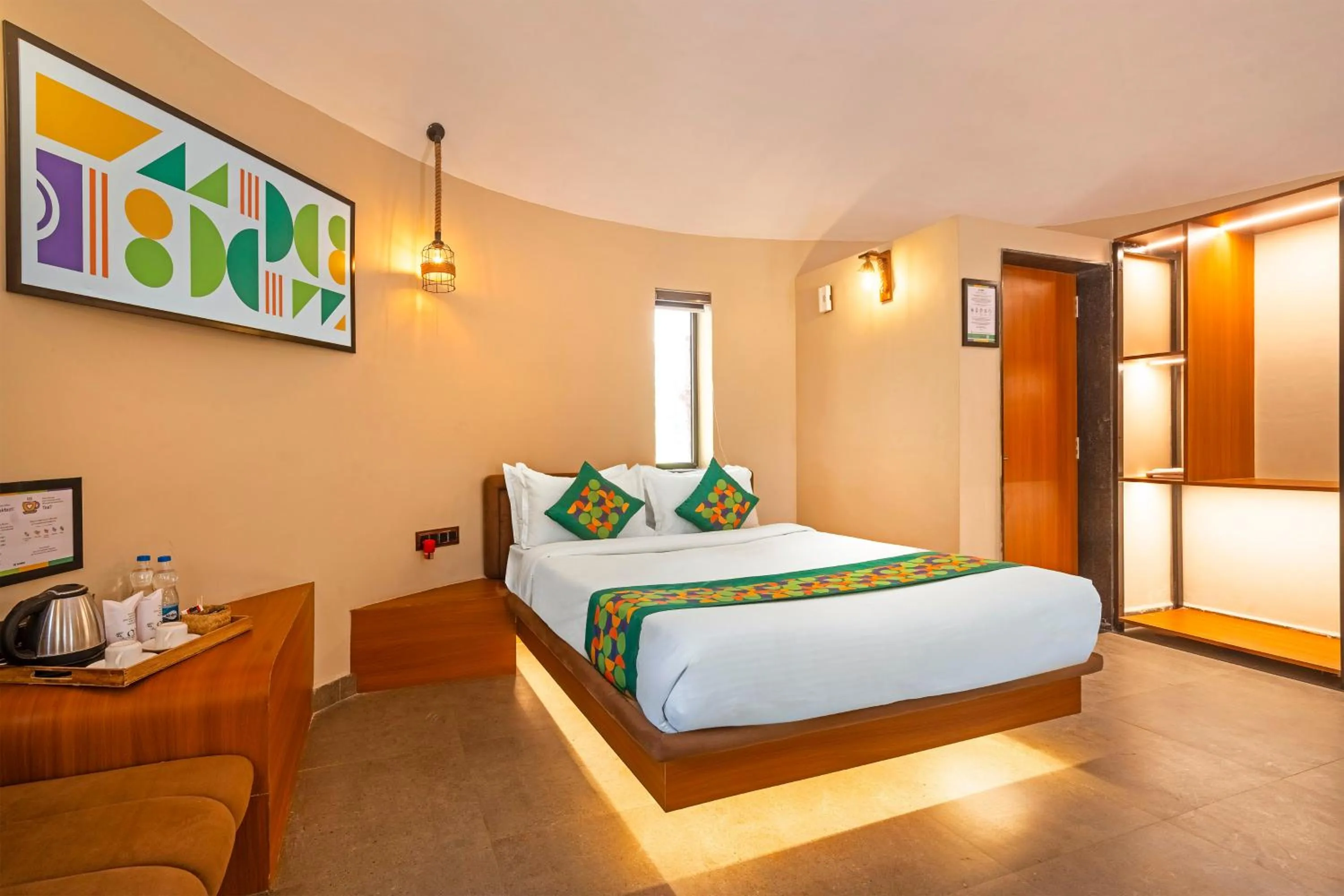Bedroom, Bed in Treebo Premium Mowgli's Den Pench with Swimming Pool