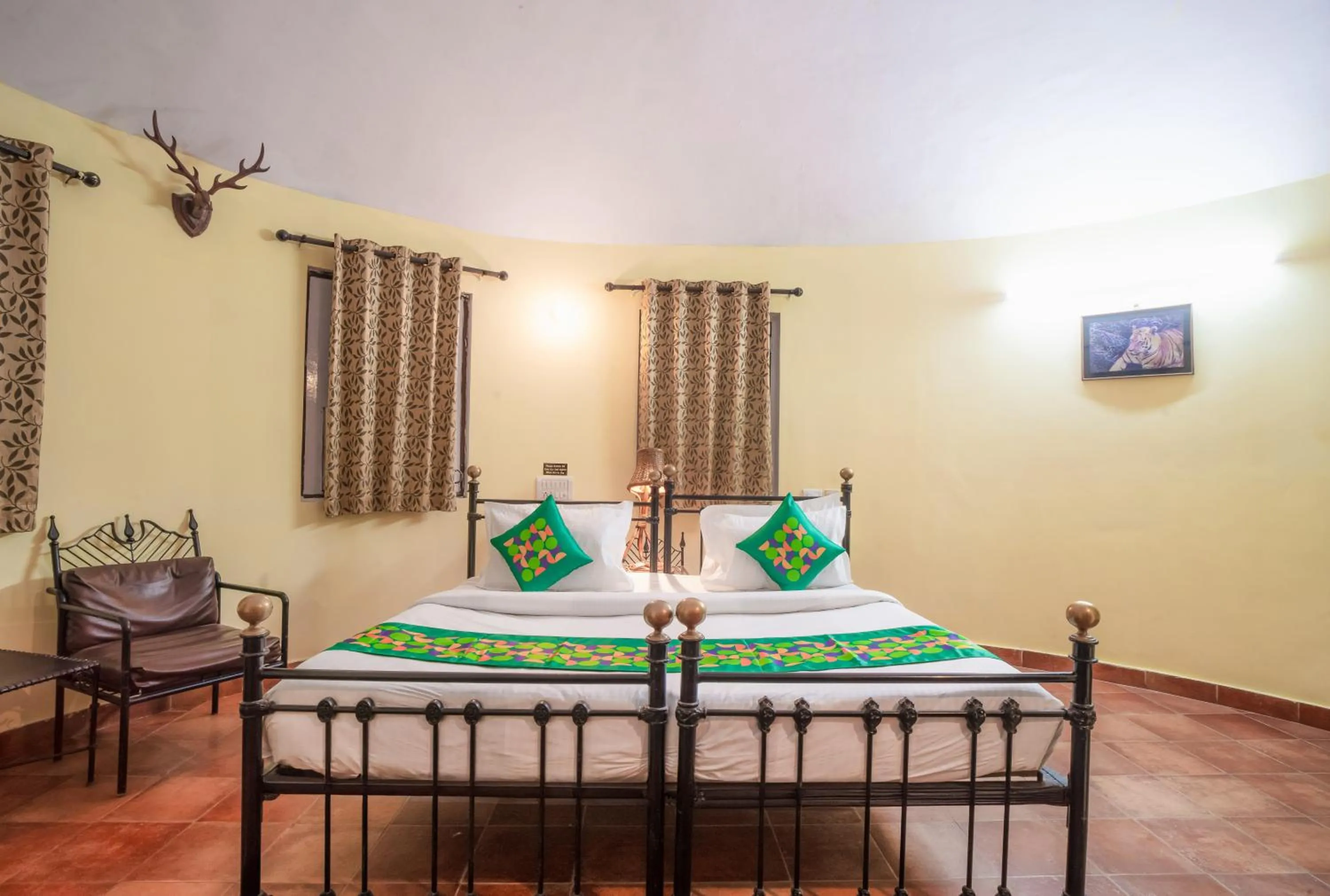 Bedroom, Bed in Treebo Premium Mowgli's Den, Pench