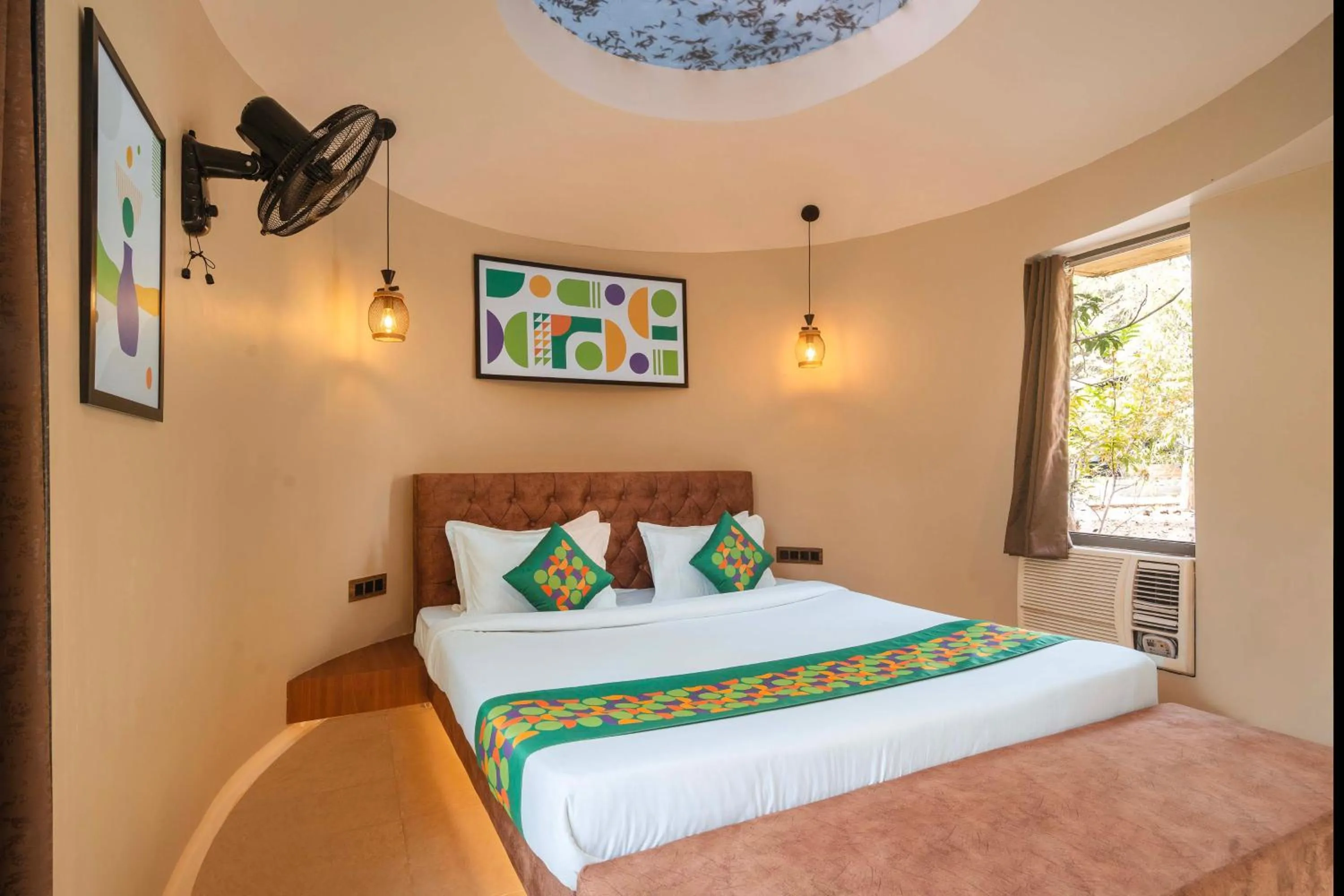 Bedroom, Bed in Treebo Premium Mowgli's Den Pench with Swimming Pool