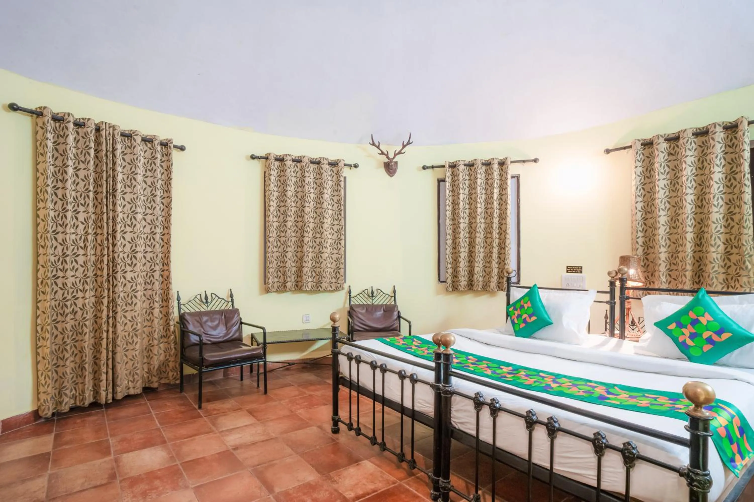 Bedroom, Bed in Treebo Premium Mowgli's Den, Pench