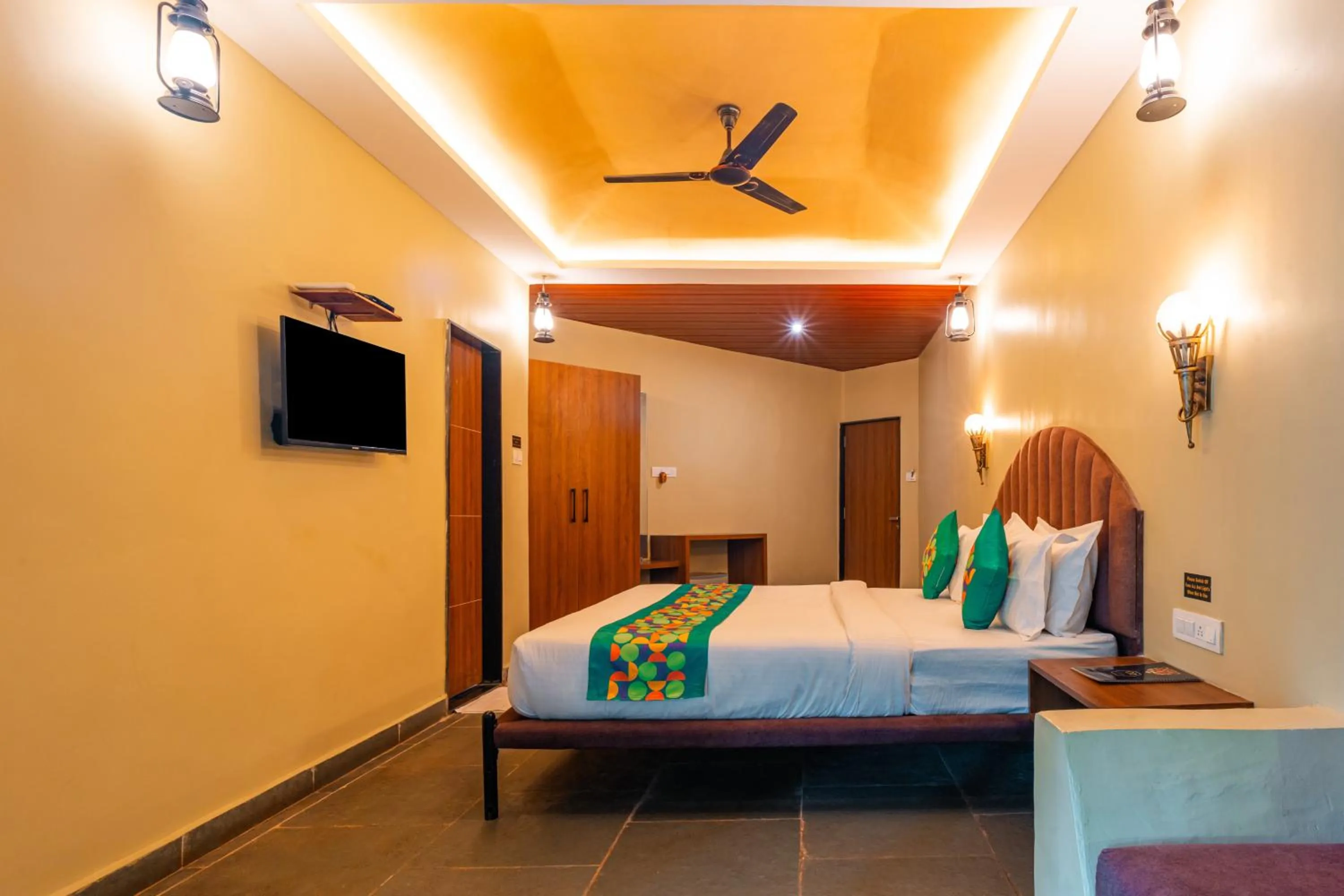 Bedroom, Bed in Treebo Premium Mowgli's Den, Pench