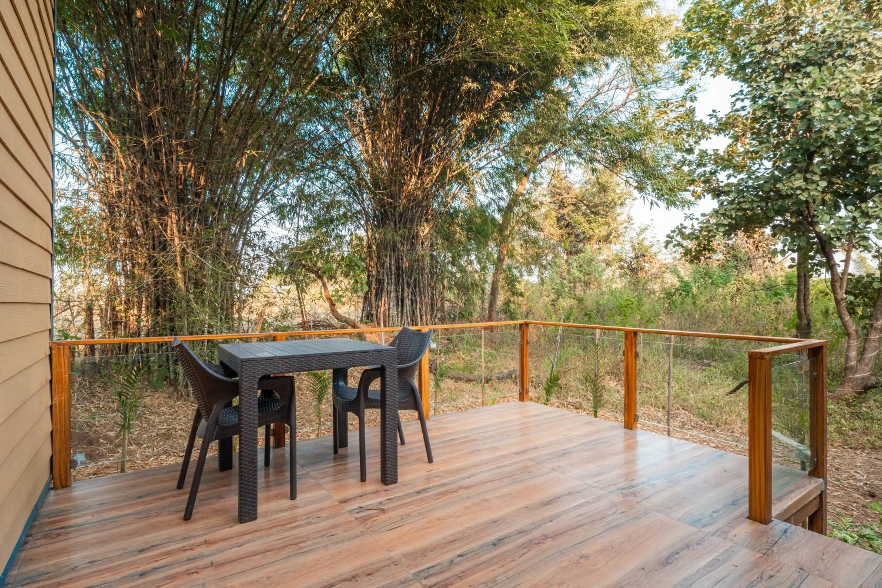 Seating area in Treebo Premium Mowgli's Den Pench with Swimming Pool