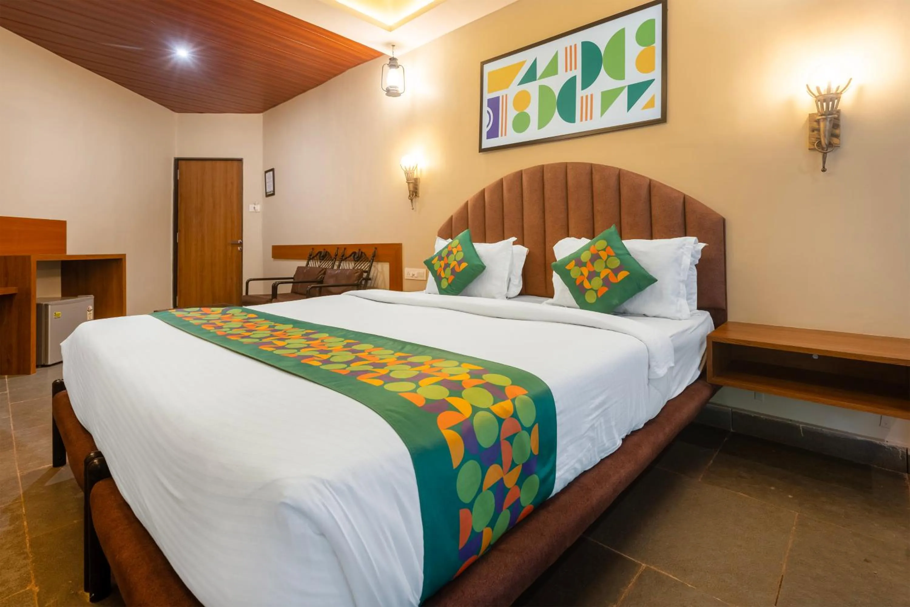 Bedroom, Bed in Treebo Premium Mowgli's Den Pench with Swimming Pool
