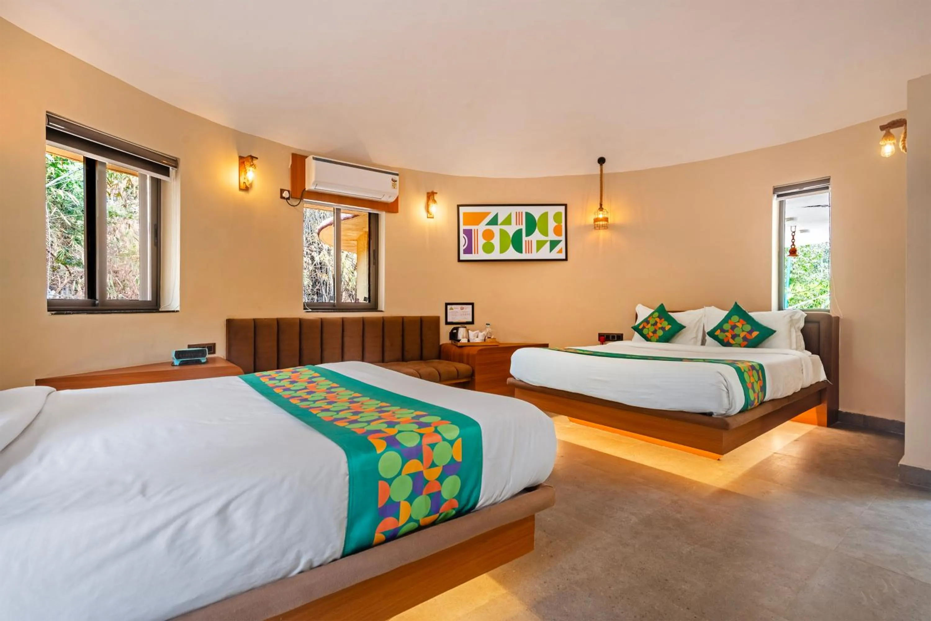 Bedroom, Bed in Treebo Premium Mowgli's Den Pench with Swimming Pool