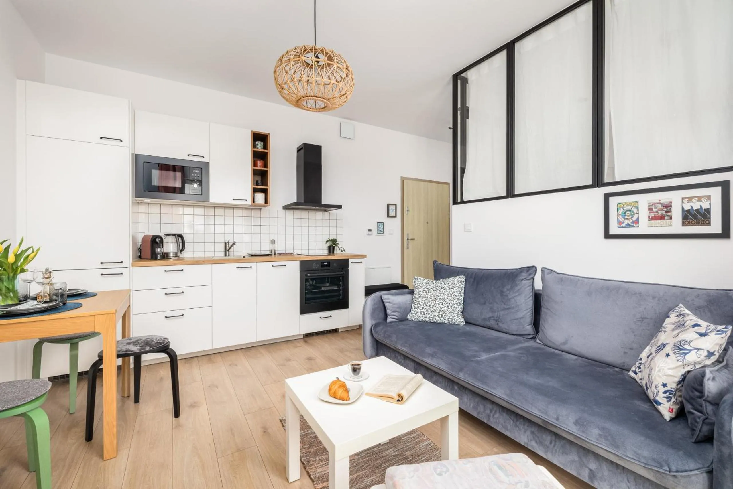 Seating area in Szprotka Apartment with Air-Conditioning & Parking by Noclegi Renters