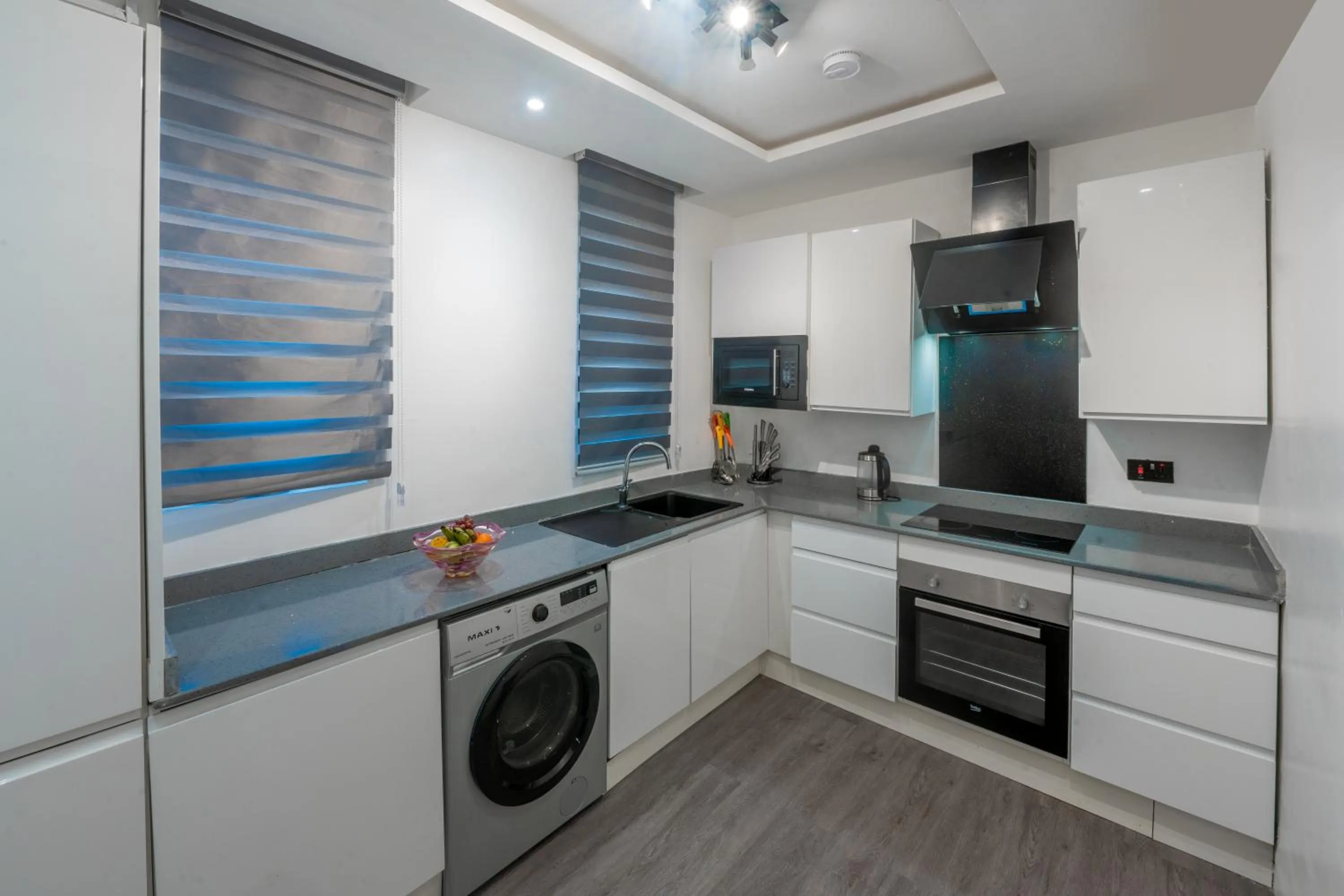 Kitchen or kitchenette in George Residence Lekki, Lagos - with Pool