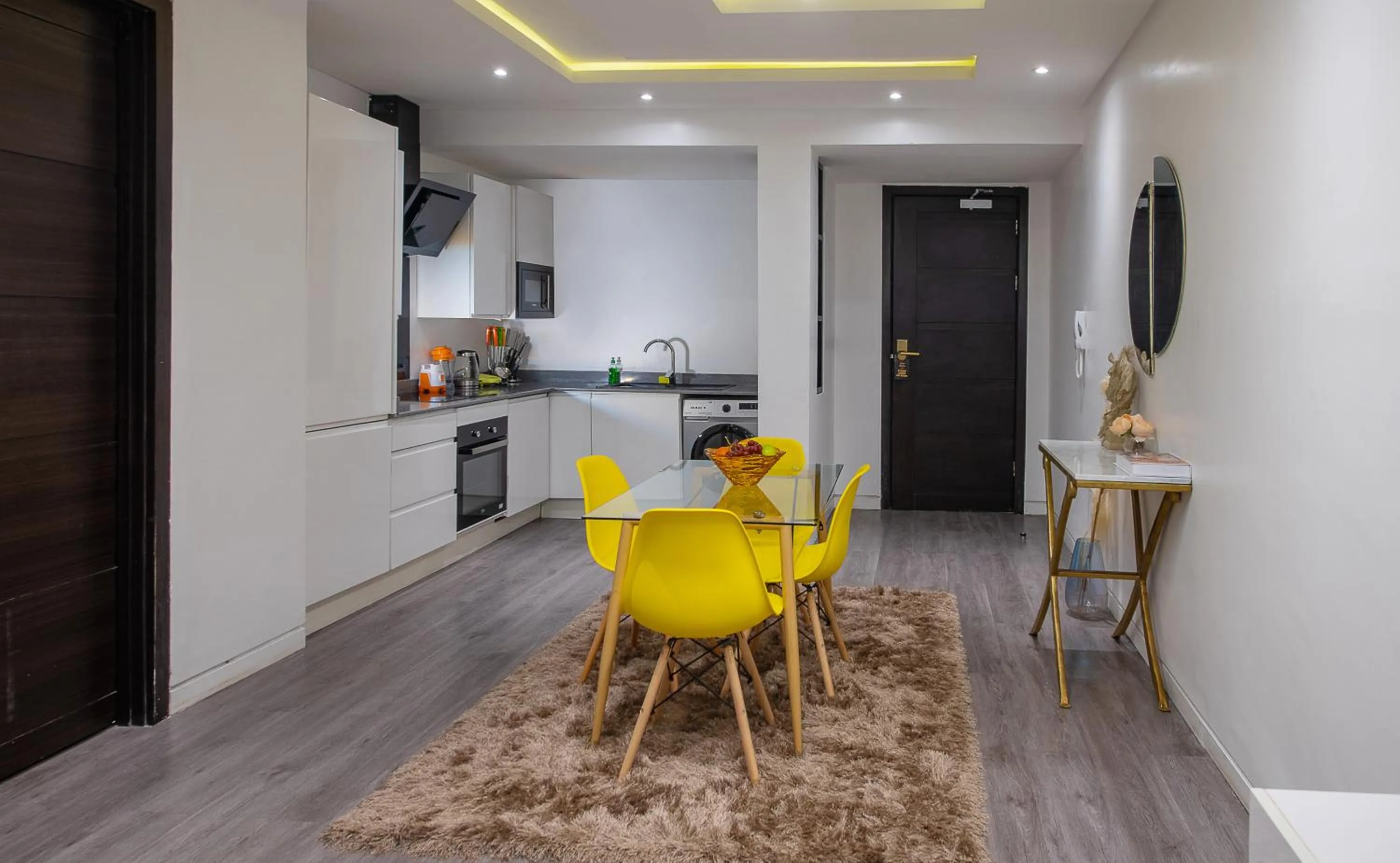 Kitchen or kitchenette in George Residence Lekki, Lagos - with Pool