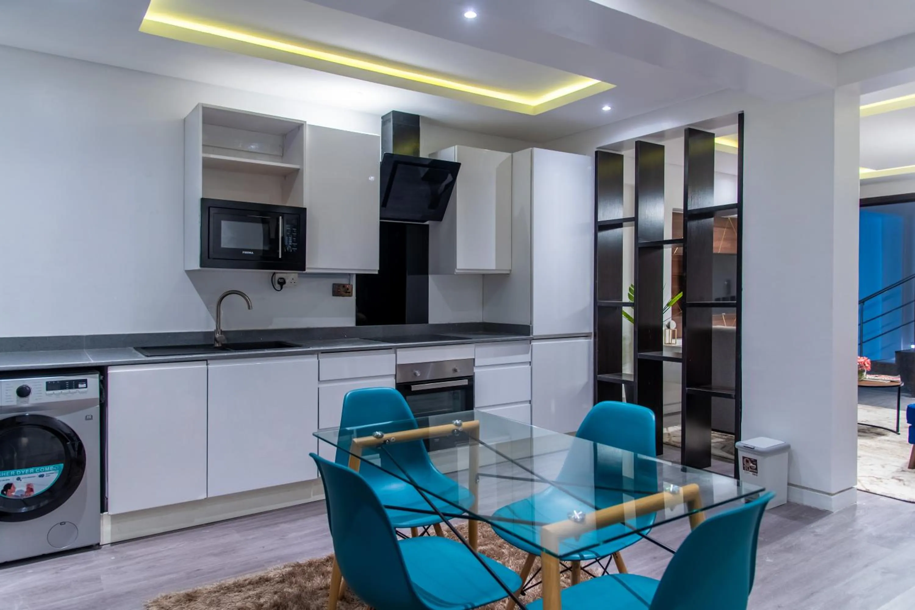 Kitchen or kitchenette in George Residence Lekki, Lagos - with Pool