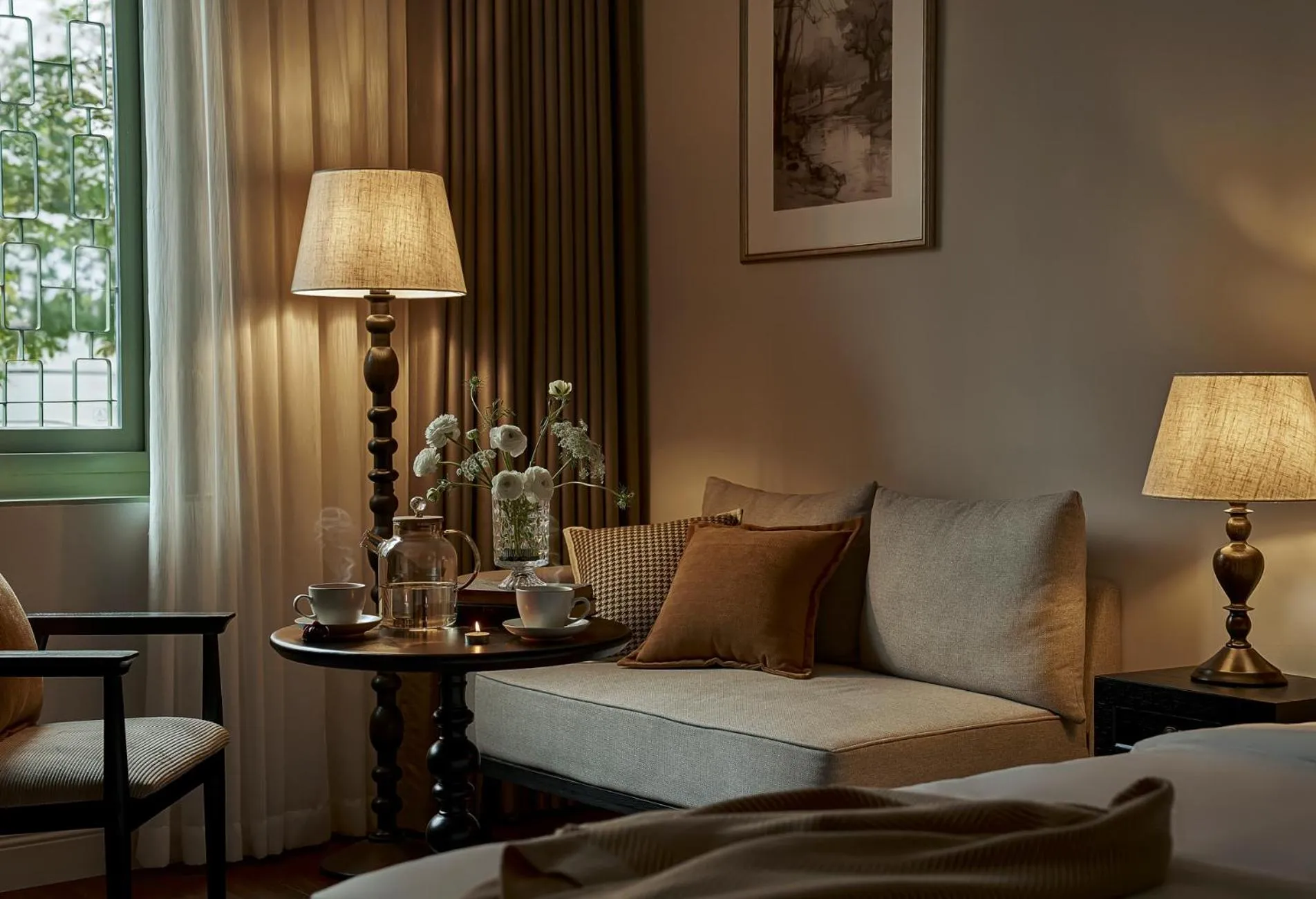 Seating area, Bed in Signature by M Village Danang Heritage, A modern luxury stay