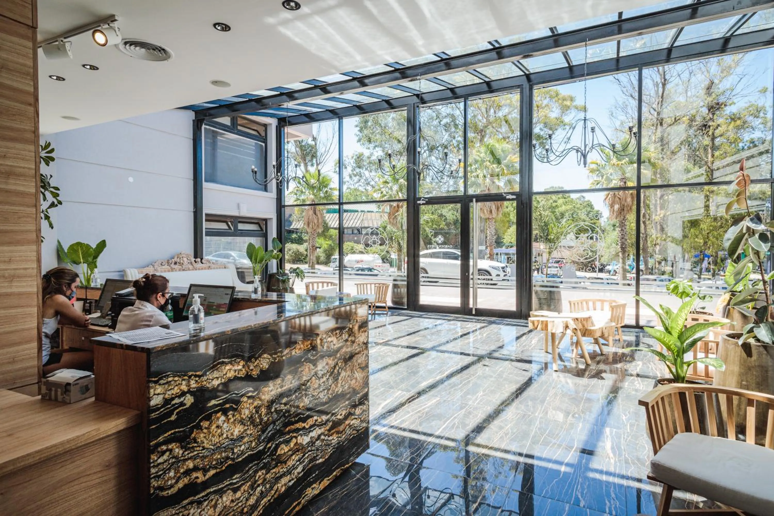 Lobby or reception in Garden Suites Pinamar