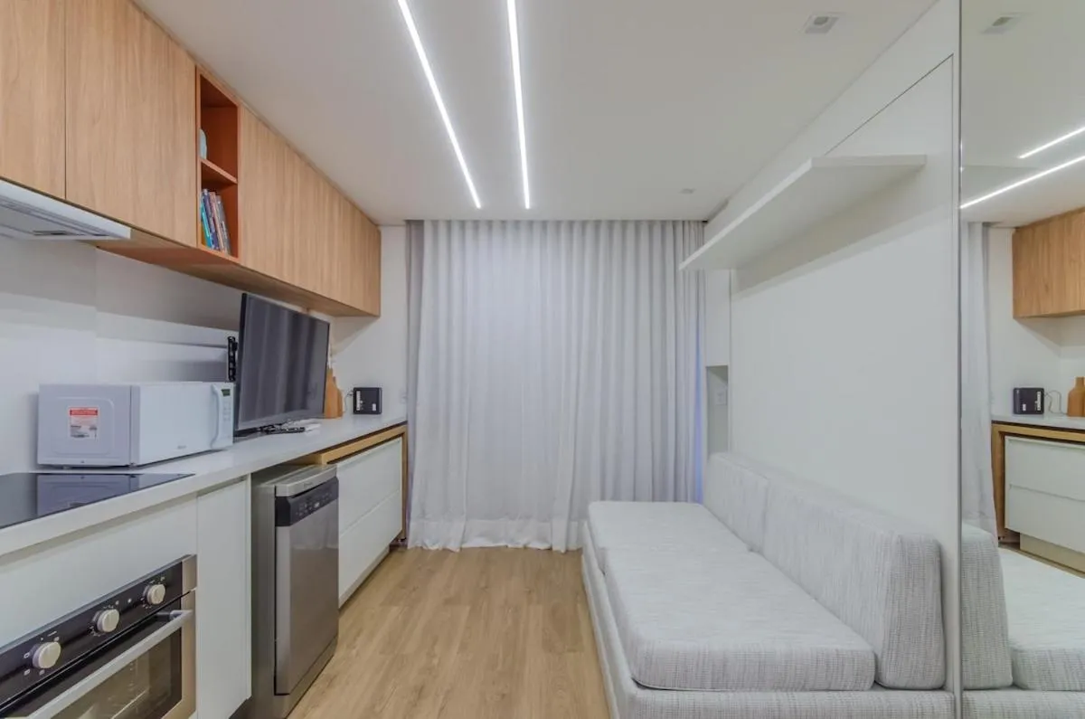 V1501 - Loft| Metrô| Ar-Cond.|Academia| Mercado 24h