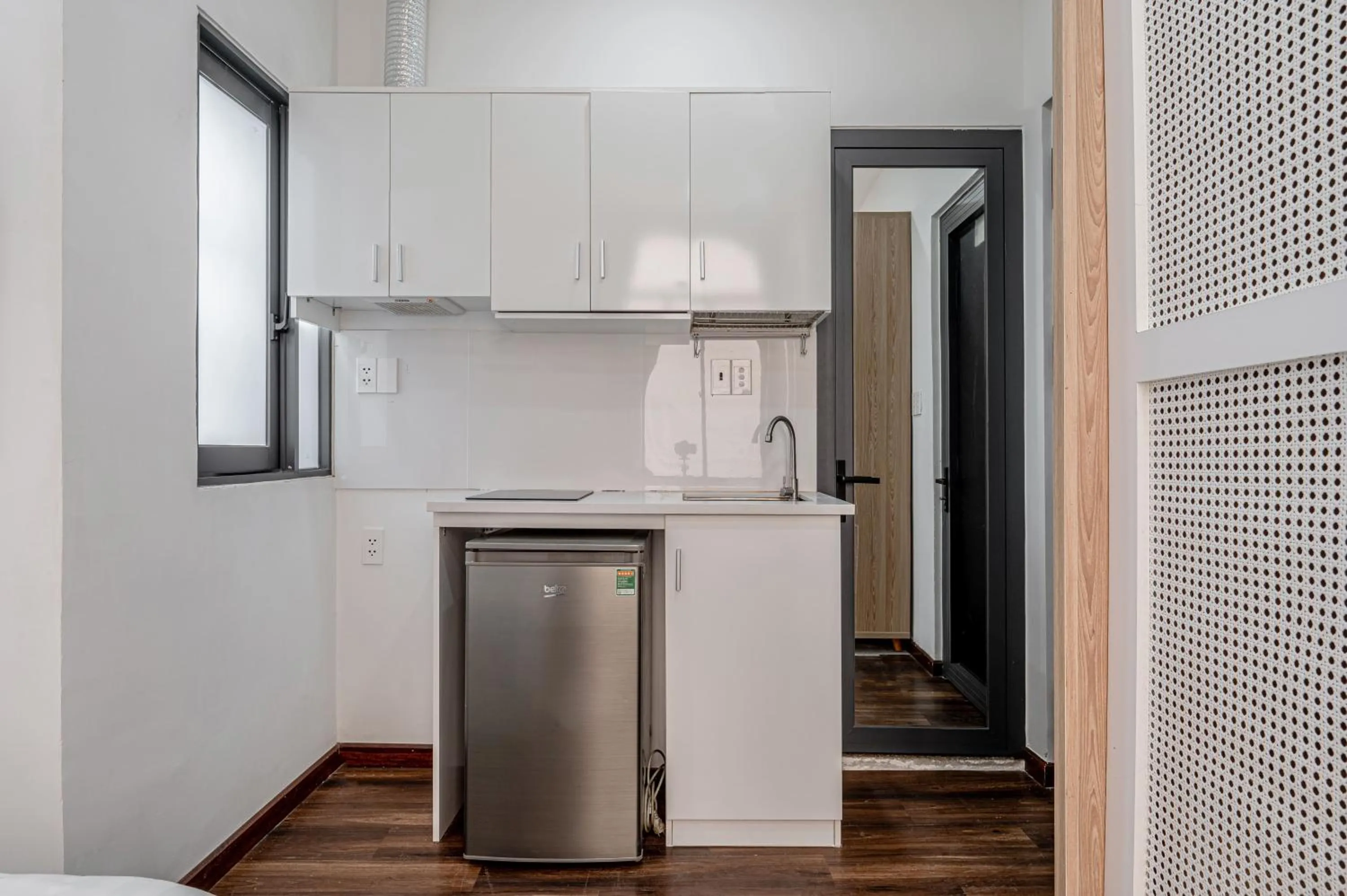 Kitchen or kitchenette in Lotus Lalala Inn Hotel