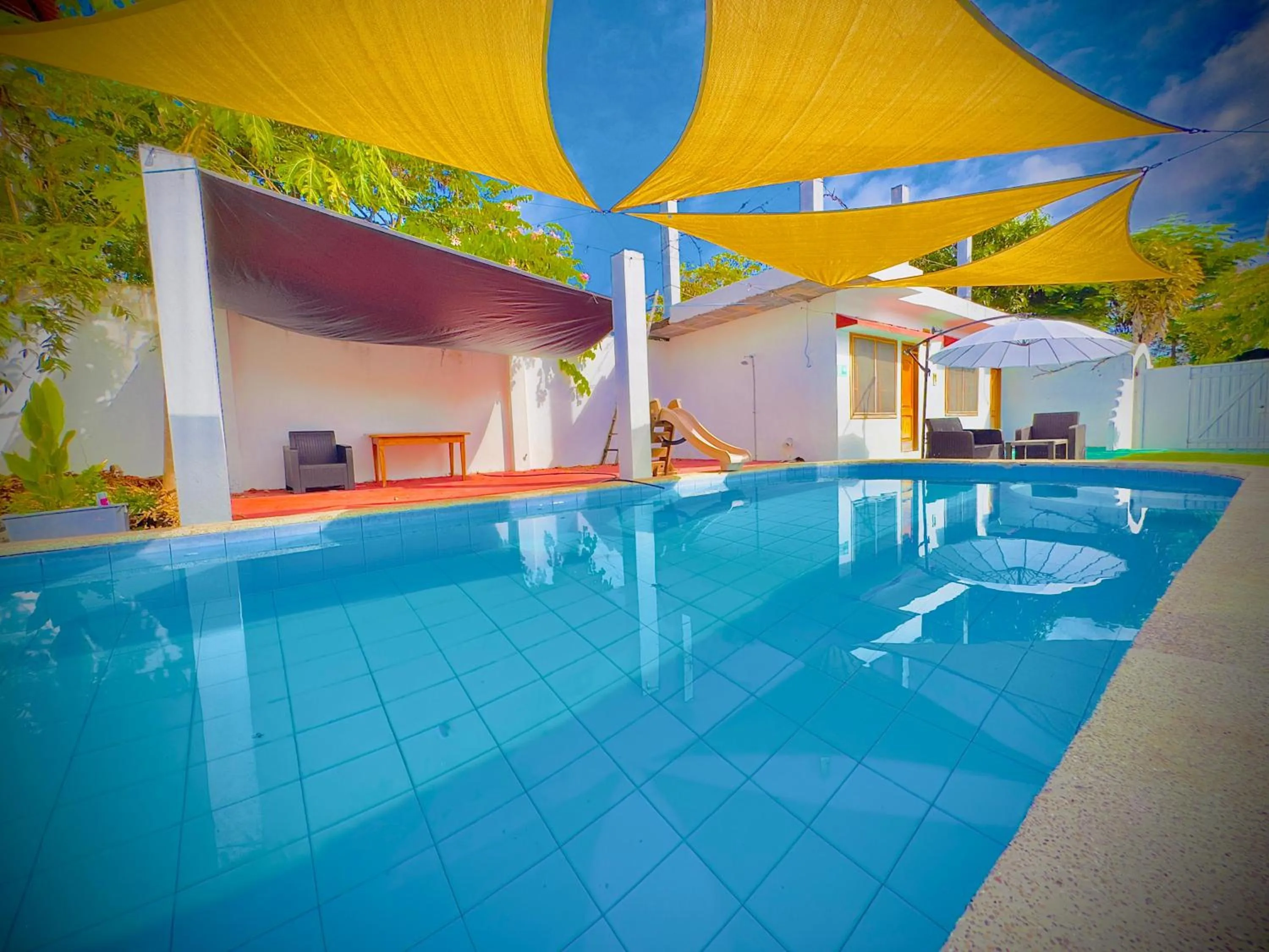 Pool view in The Galapagos Pearl B&B