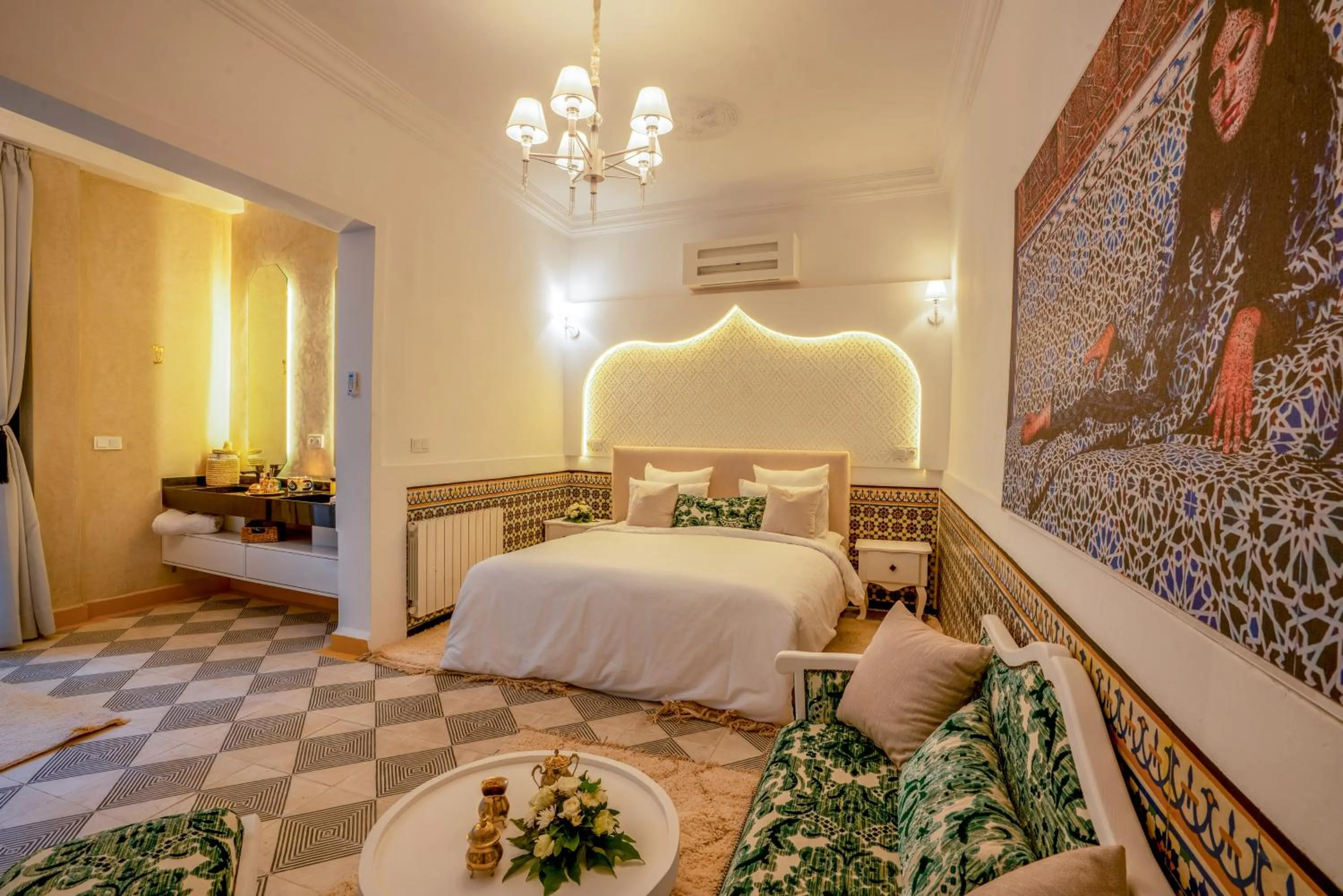 Living room, Bed in Maison H Kasbah