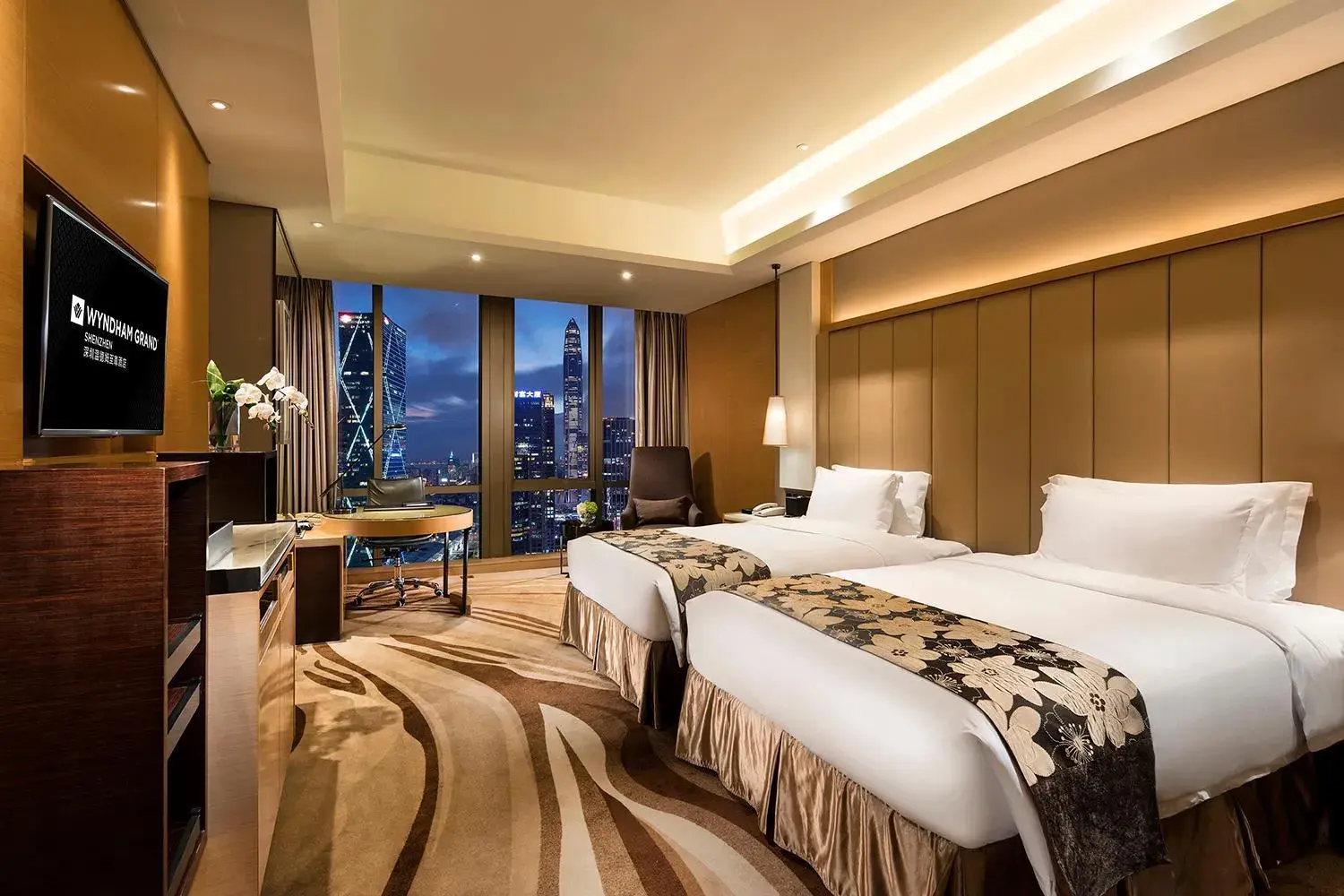 Deluxe Twin Room in Shenzhen Futian Wyndham Grand Deluxe Twin Room in Shenzhen Futian Wyndham Grand