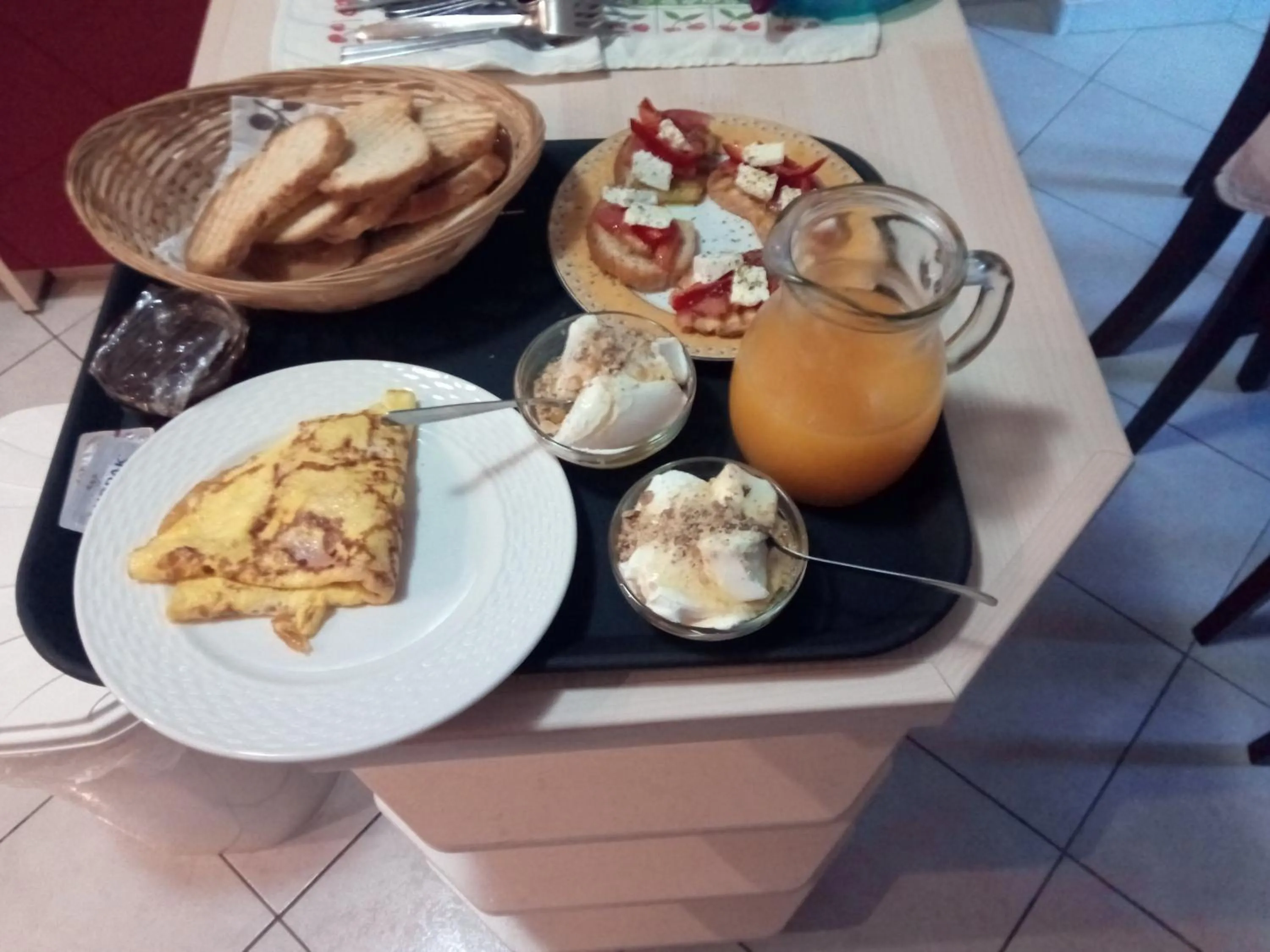 Continental breakfast in Paraskevi's Luxury Studios