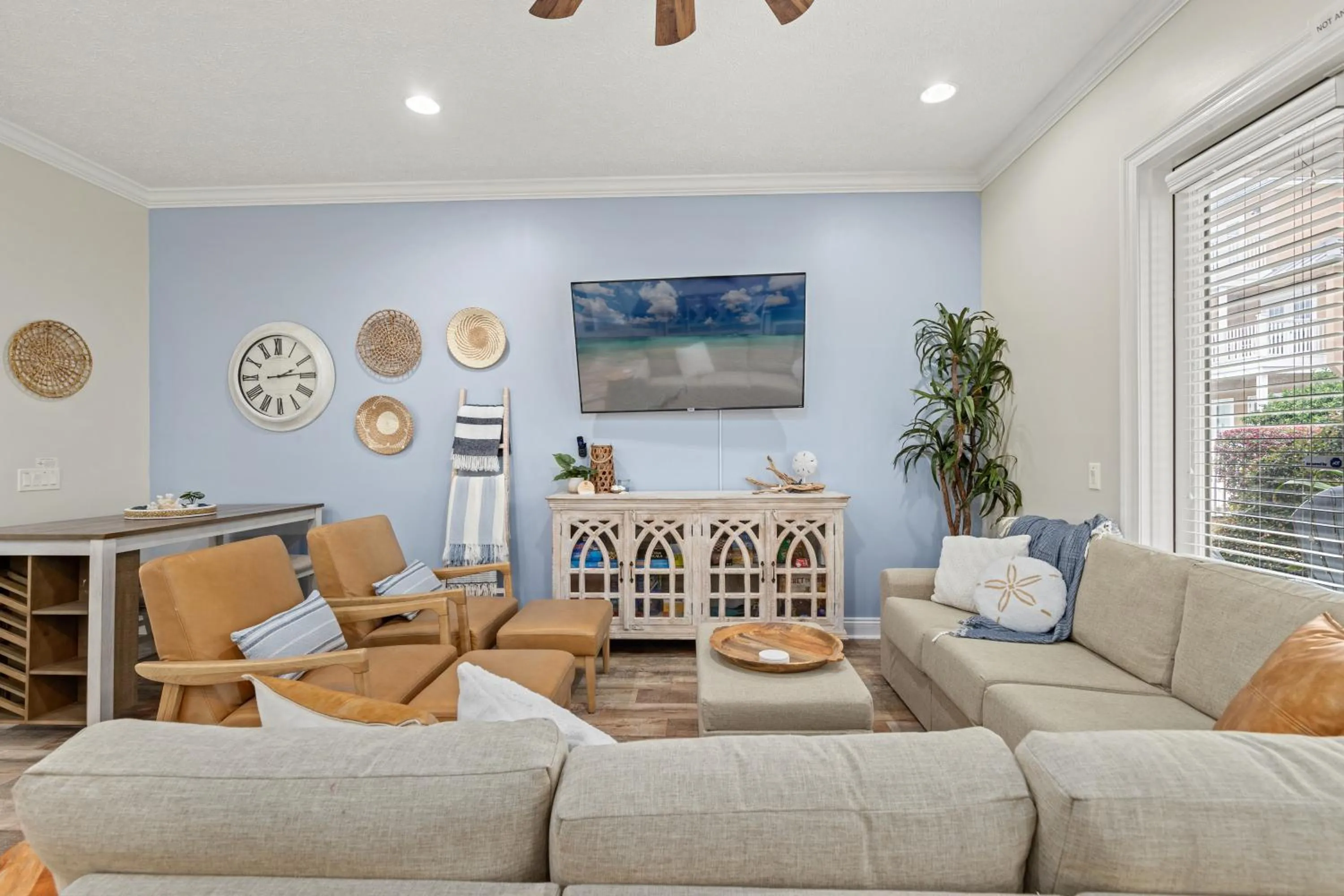 Living room in Escape to Sand Dollar Holler: Coastal Retreat, 3 Beds, 25 Baths, Sleeps 10!