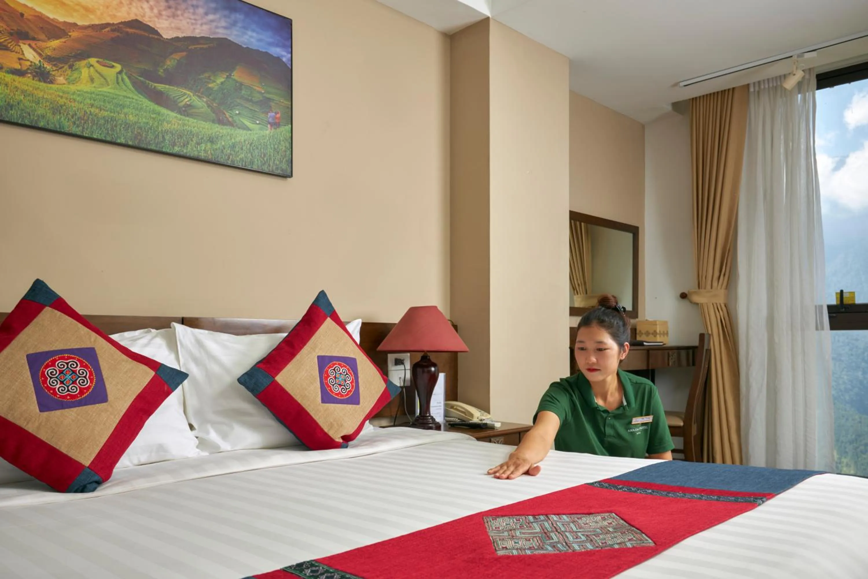 Bed in Amazing Hotel Sapa