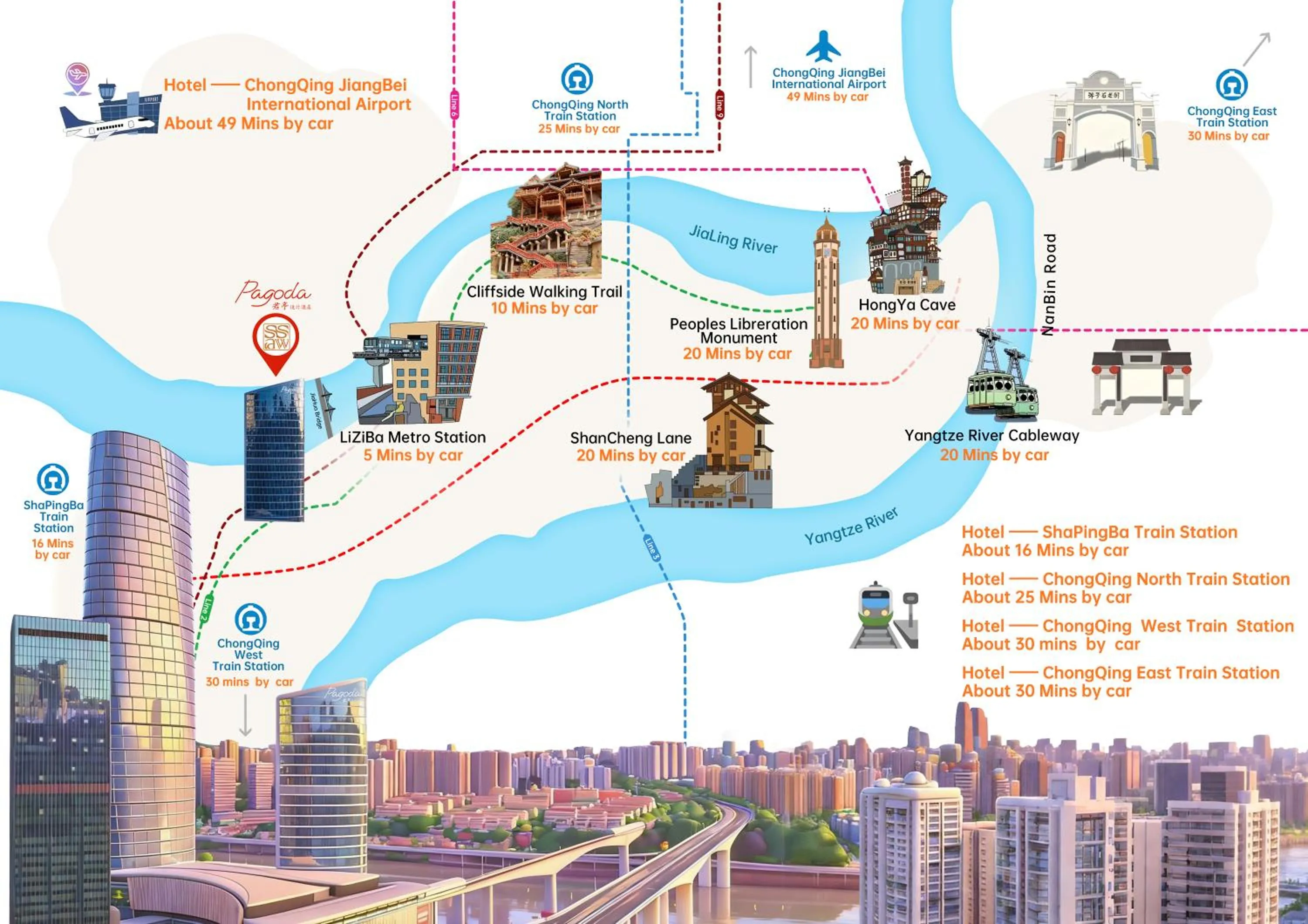 Pagoda Hotel Of SSAW ChongQing International Land-sea