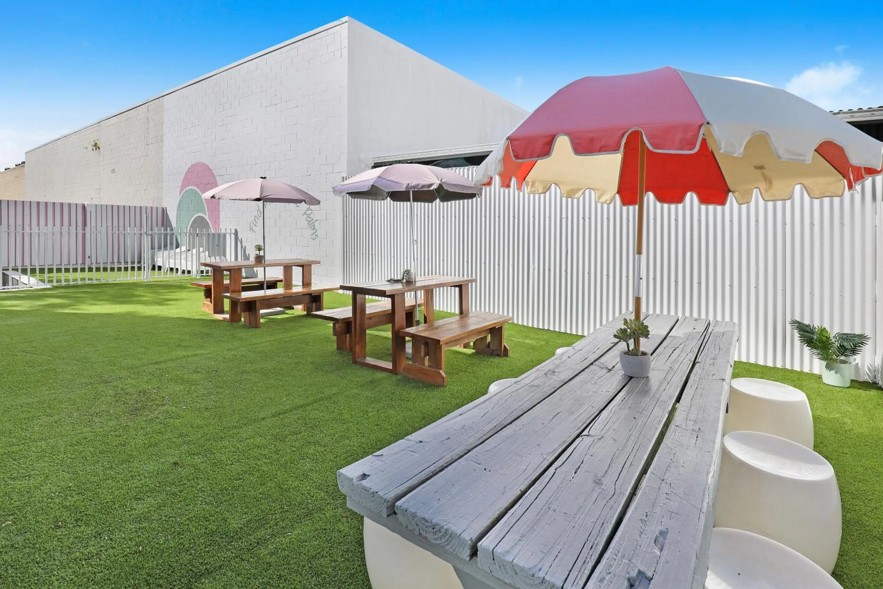 Patio in Palms on Parker Backpackers