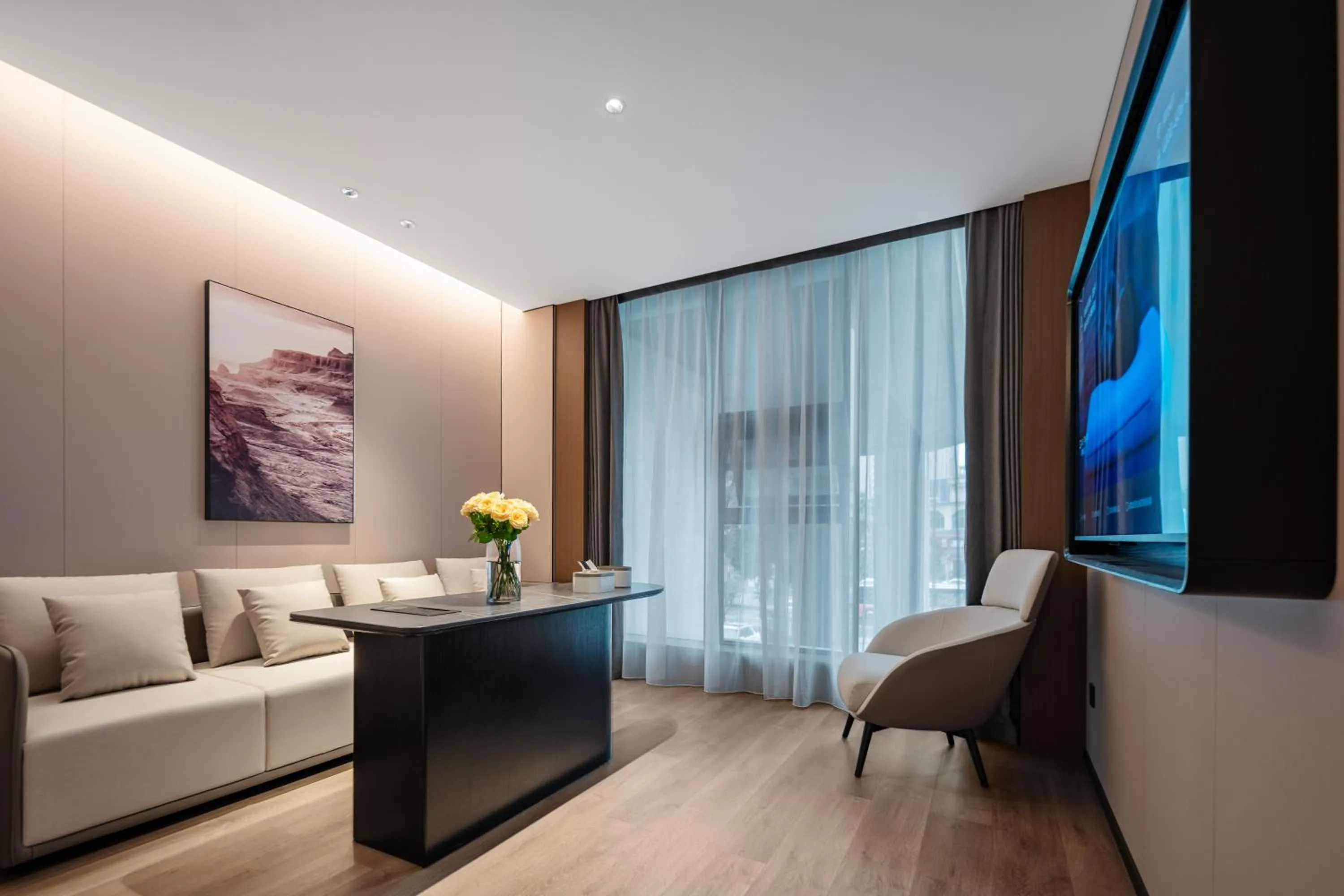 Living room in Atour Hotel Chongqing Jiangbei Airport Huanshan Park