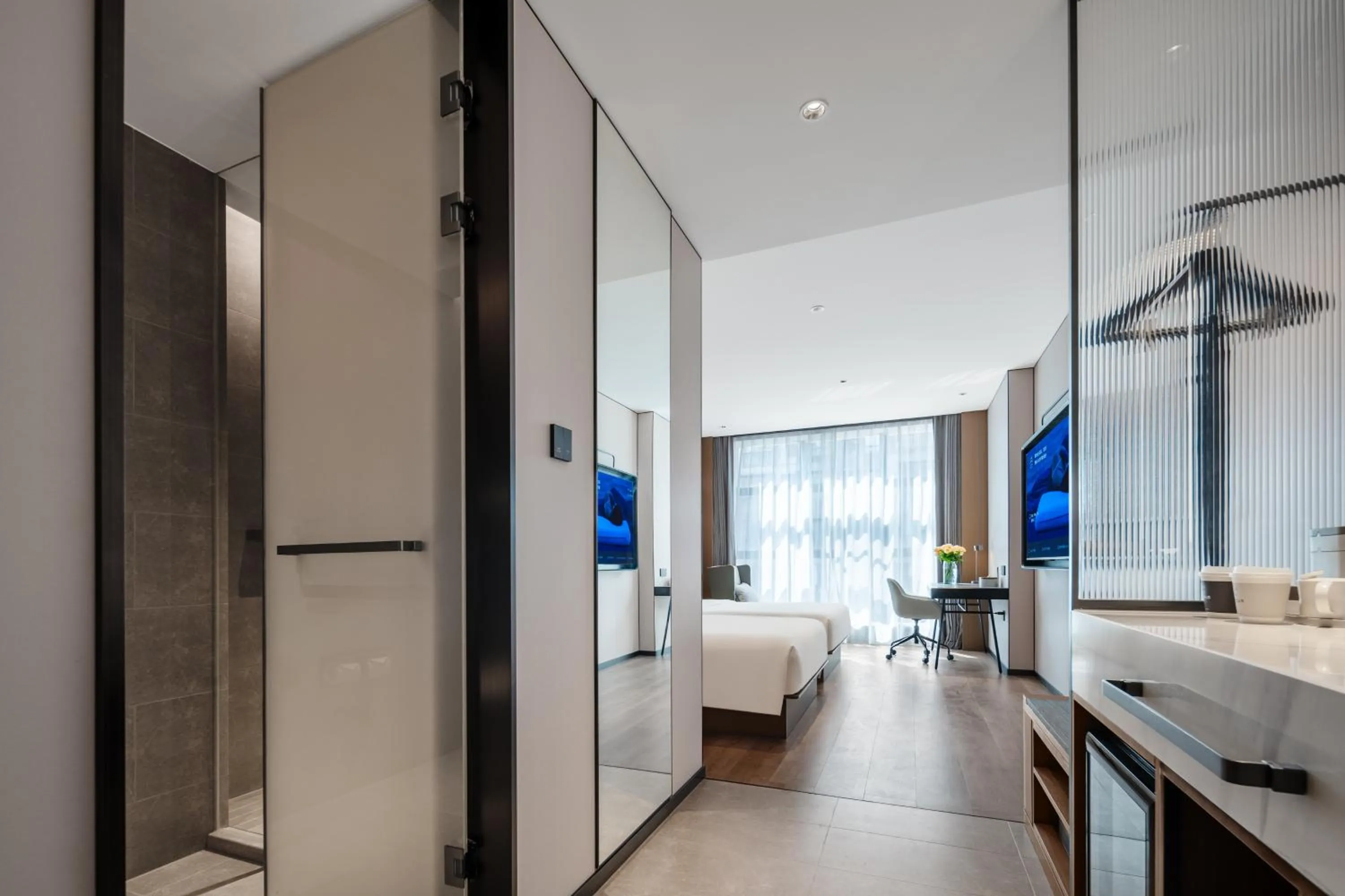 Photo of the whole room in Atour Hotel Chongqing Jiangbei Airport Huanshan Park