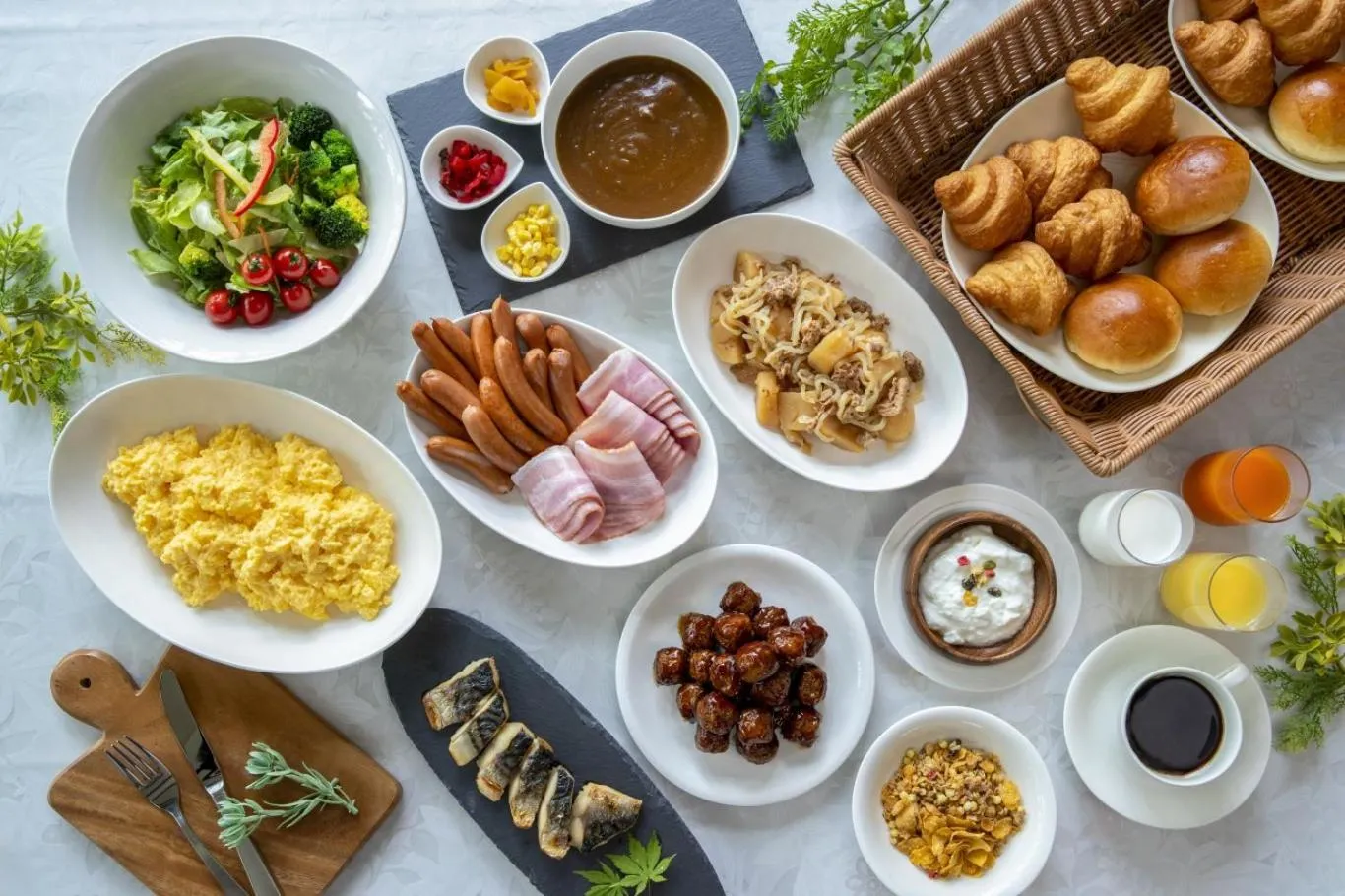 Buffet breakfast in Fujisan Station Hotel