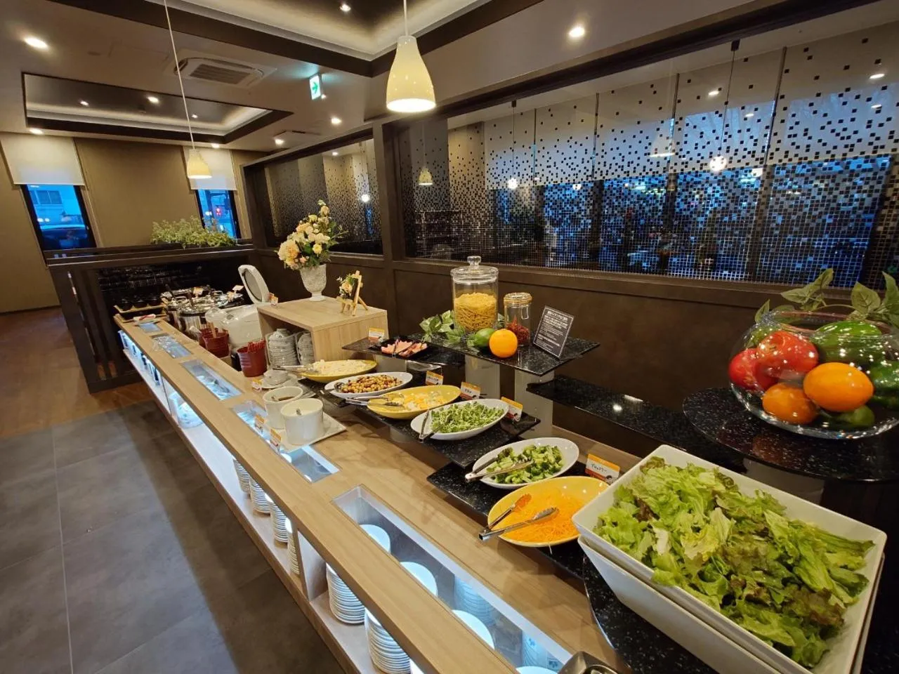 Buffet breakfast in Hotel Route Inn Grand Fukushima Ekimae Higashiguchi