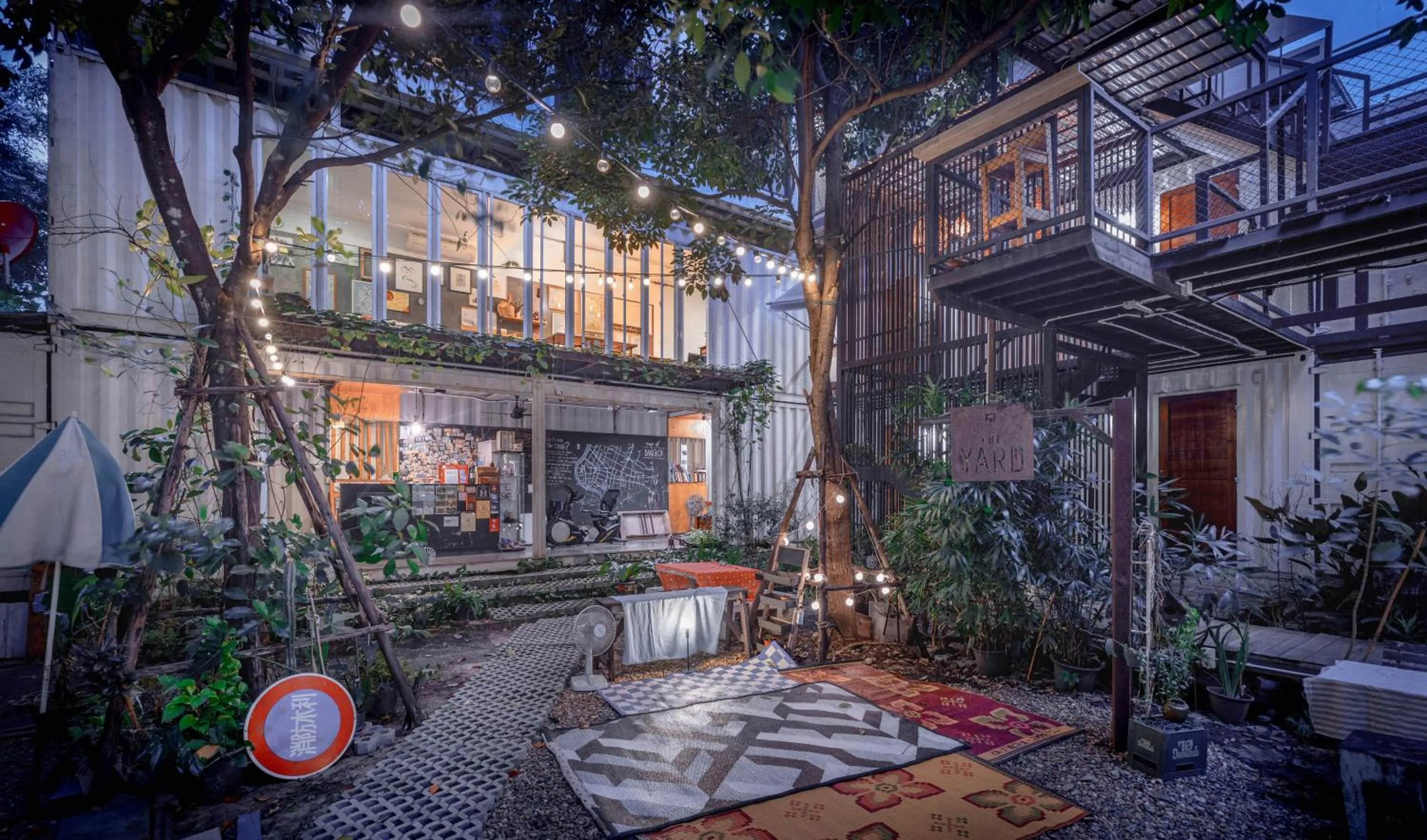 Property building in The Yard Bangkok Hostel