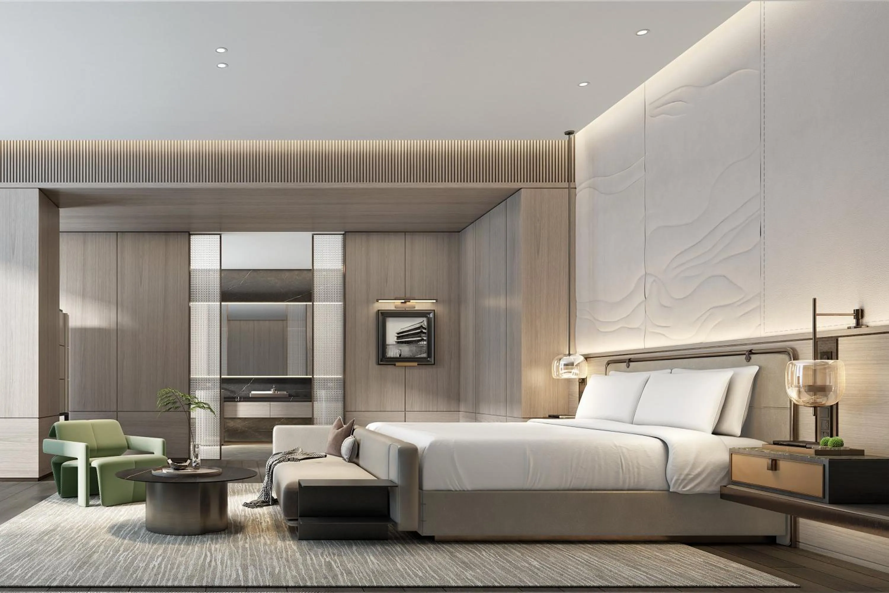 Photo of the whole room, Bed in Crowne Plaza Jingmen by IHG