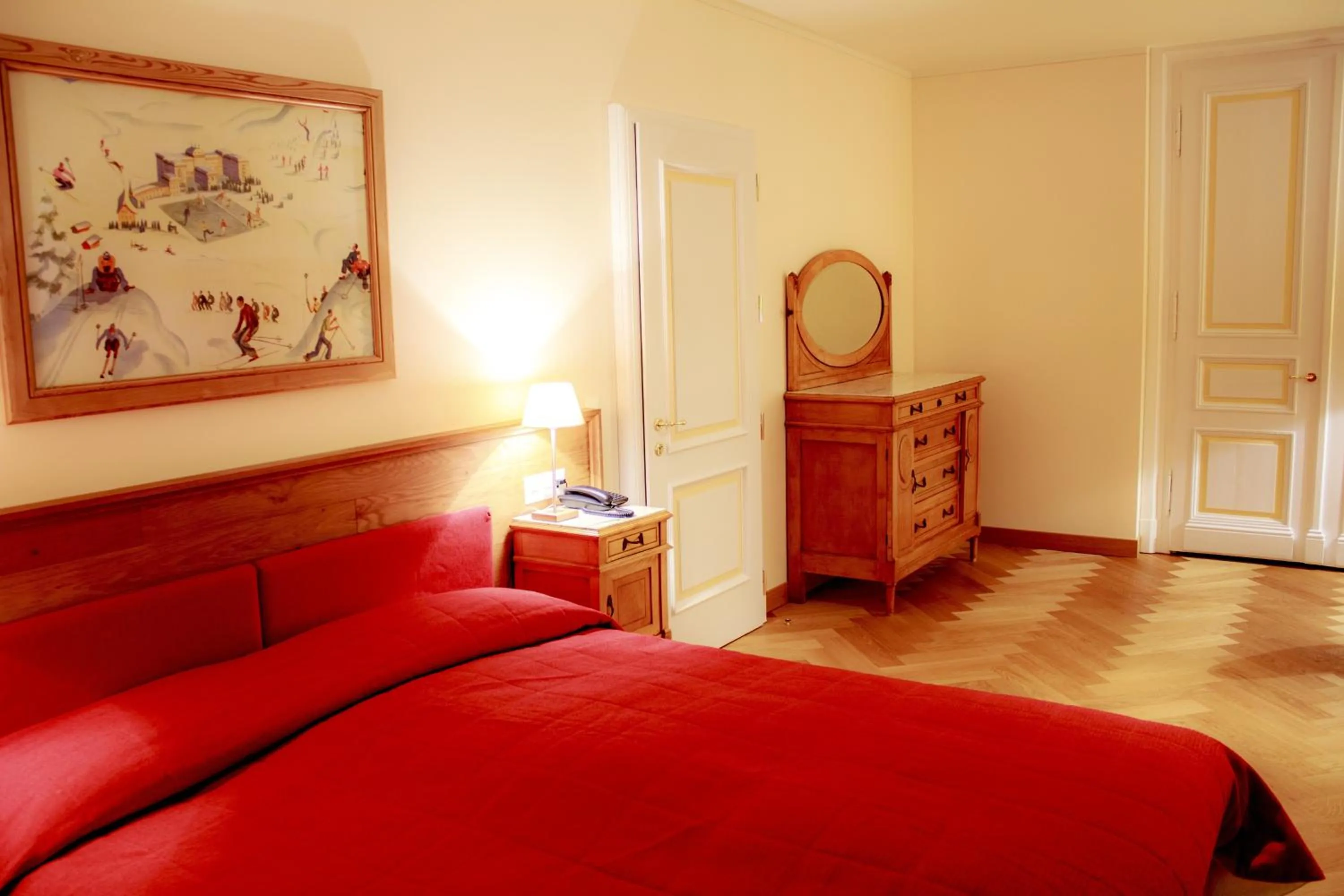 Bedroom, Bed in Maloja Palace Residence Engadin-St Moritz CO2-Neutral