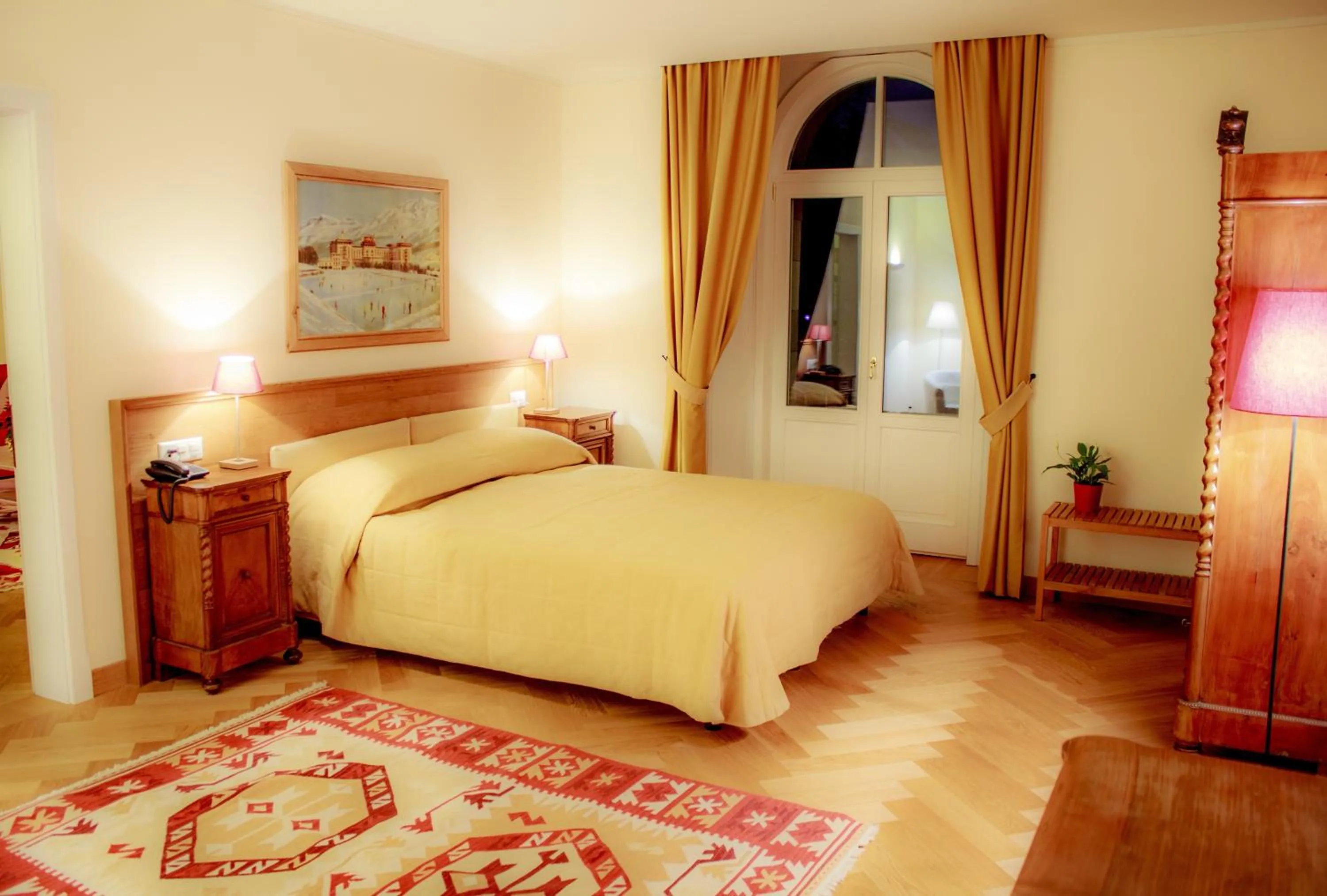 Bedroom, Bed in Maloja Palace Residence Engadin-St Moritz CO2-Neutral