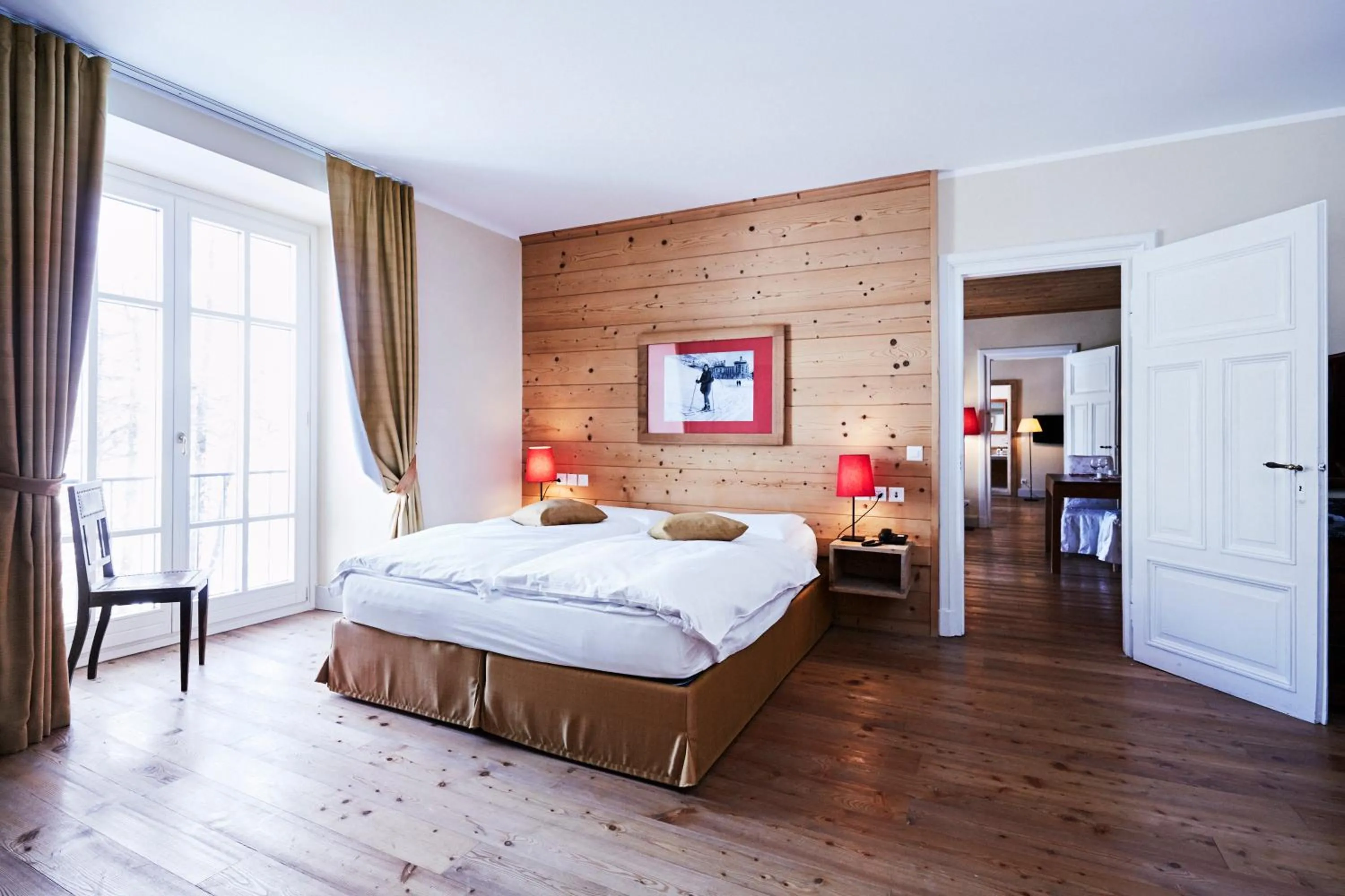 Bed in Maloja Palace Residence Engadin-St Moritz CO2-Neutral