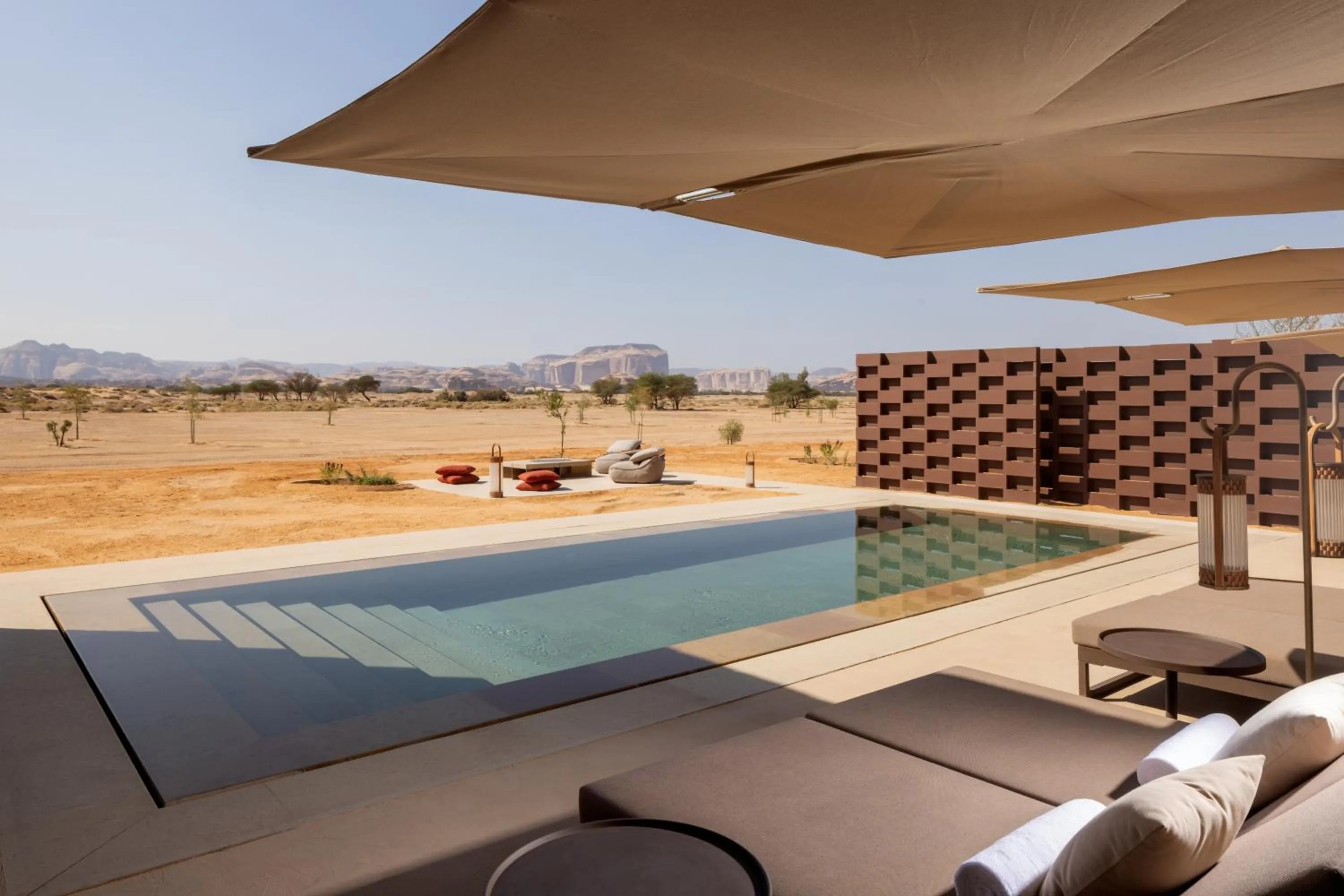 Pool view in The Chedi Hegra, AlUla