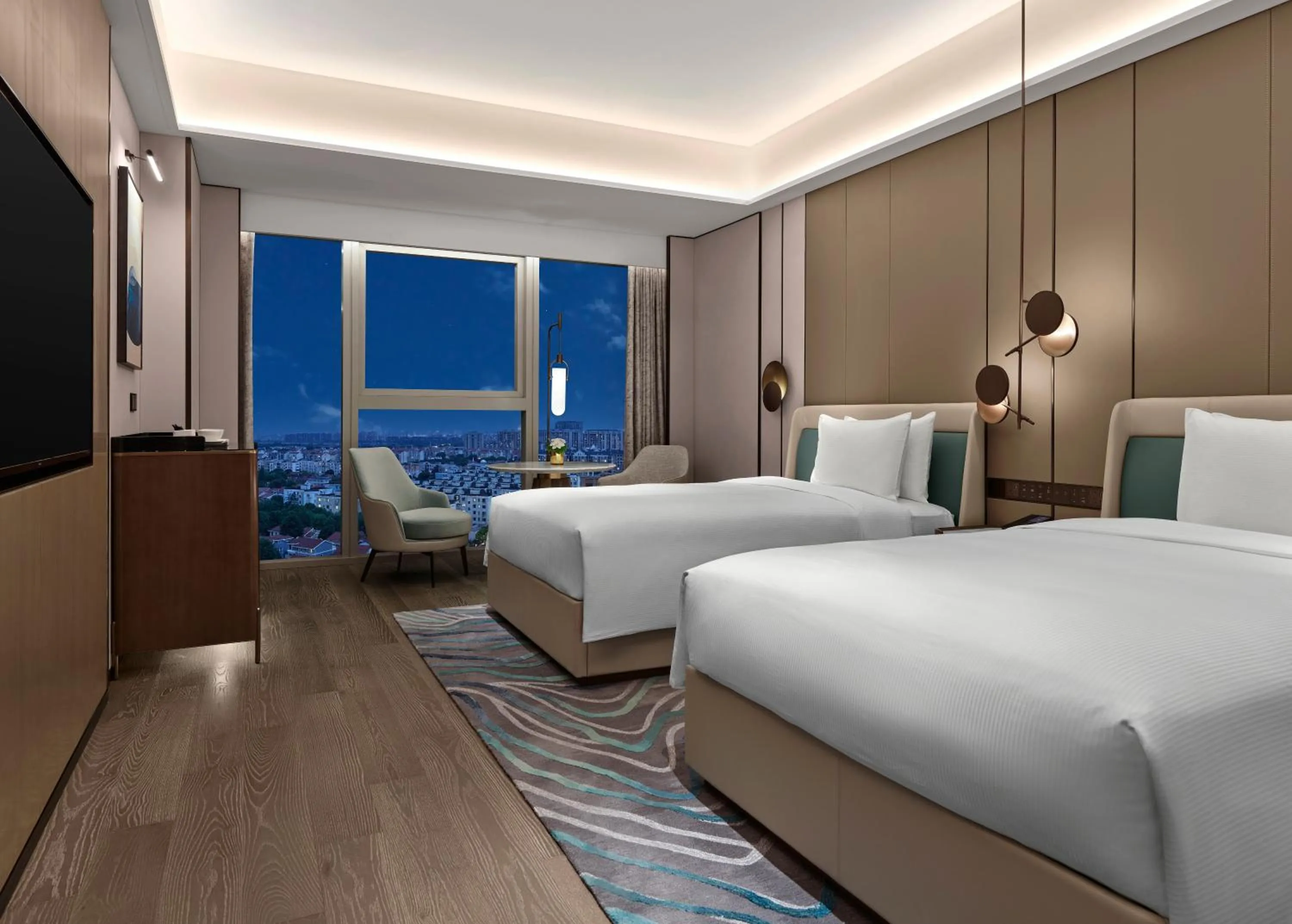 Bed in Hilton Shanghai Greater Hongqiao