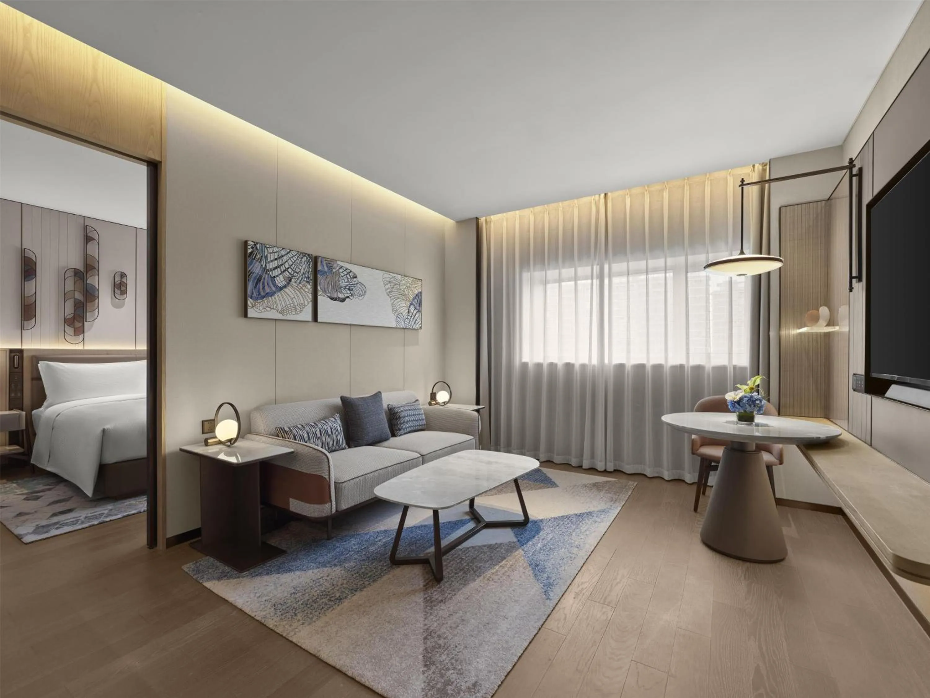 Bed in Hilton Shanghai Greater Hongqiao